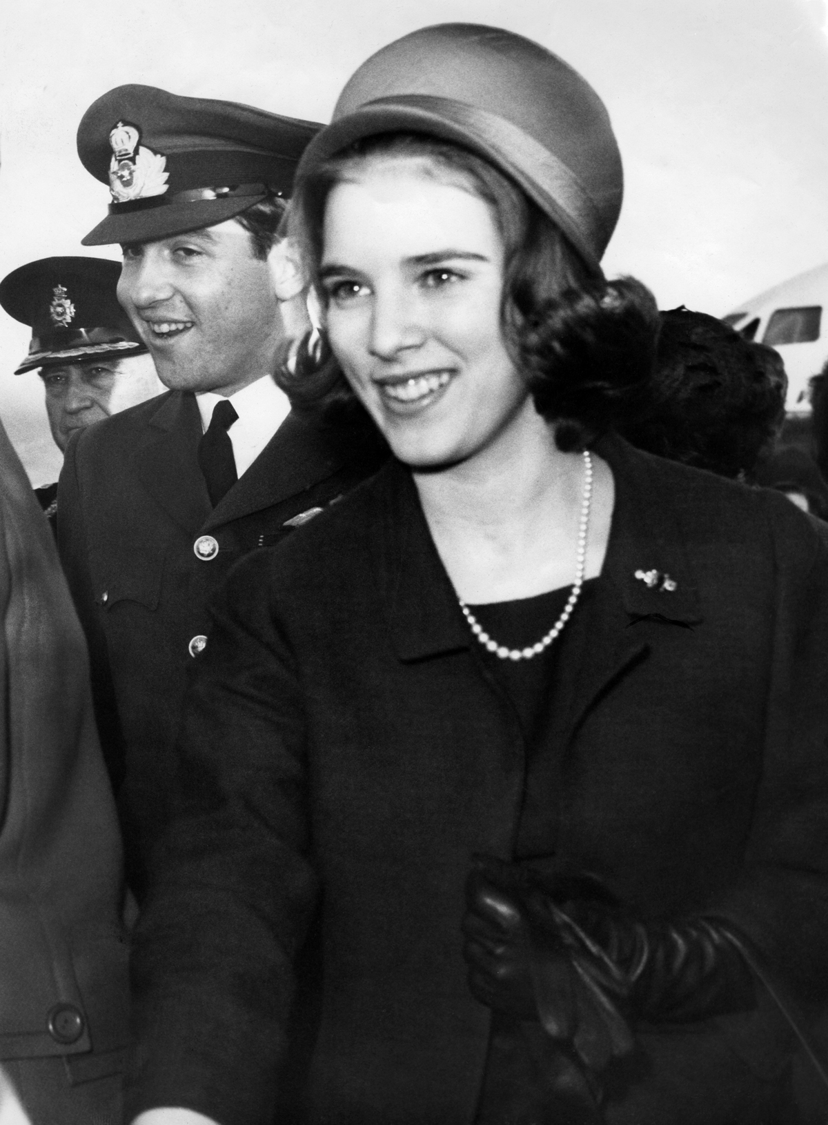 Princess Anne-Marie of Denmark arrives at the airport in Athens during her engagement to Crown Prince Constantine, ca. 1963 (AFP via Getty Images)