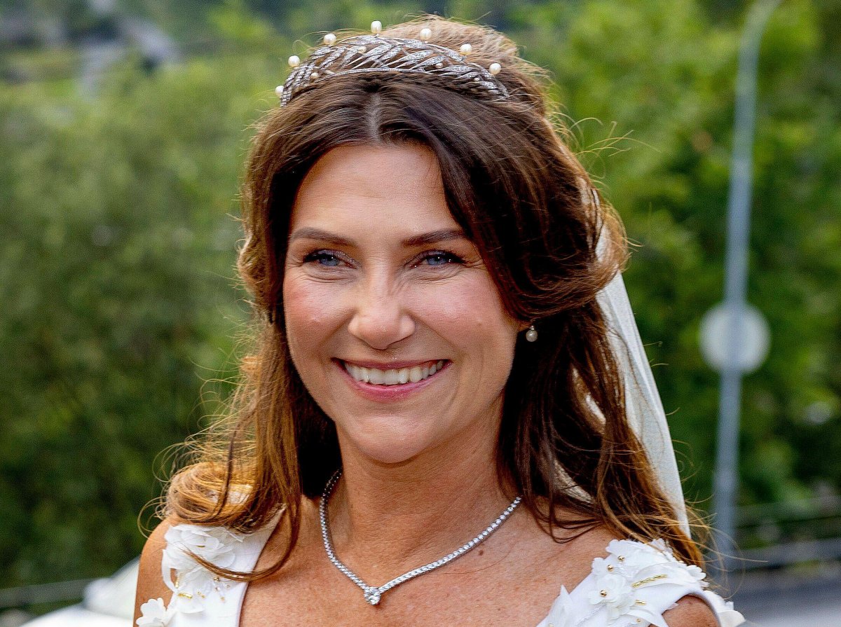 Princess Martha Louise is pictured on her wedding day in Geiranger, Norway, on August 31, 2024 (Albert Nieboer/DPA Picture Alliance/Alamy)