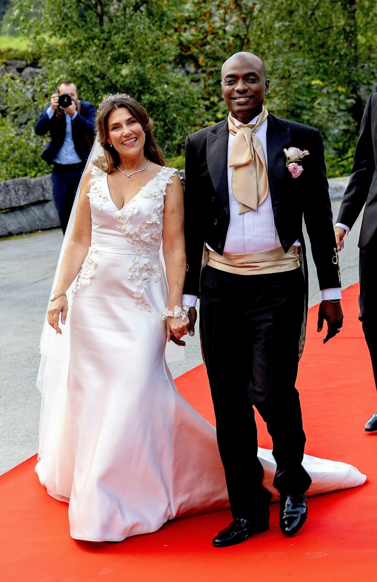 Princess Martha Louise and Durek Verrett are pictured on their wedding day in Geiranger, Norway, on August 31, 2024 (Albert Nieboer/DPA Picture Alliance/Alamy)