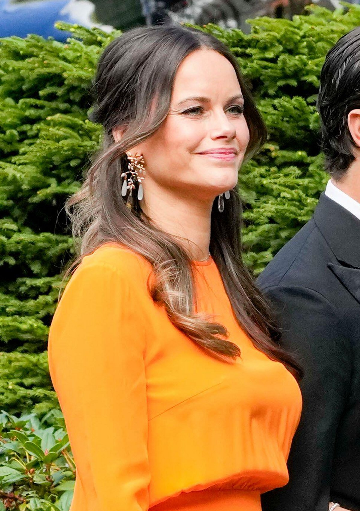 Princess Sofia of Sweden arrives for the wedding of Princess Martha Louise in Geiranger, Norway, on August 31, 2024 (Cornelius Poppe/NTB/Alamy)