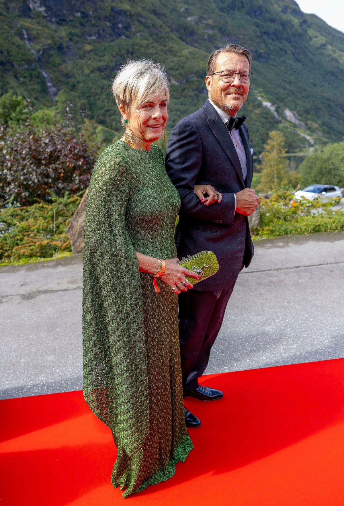 Prince Constantijn and Princess Laurentien of the Netherlands arrive for the wedding of Princess Martha Louise in Geiranger, Norway, on August 31, 2024 (Albert Nieboer/DPA Picture Alliance/Alamy)