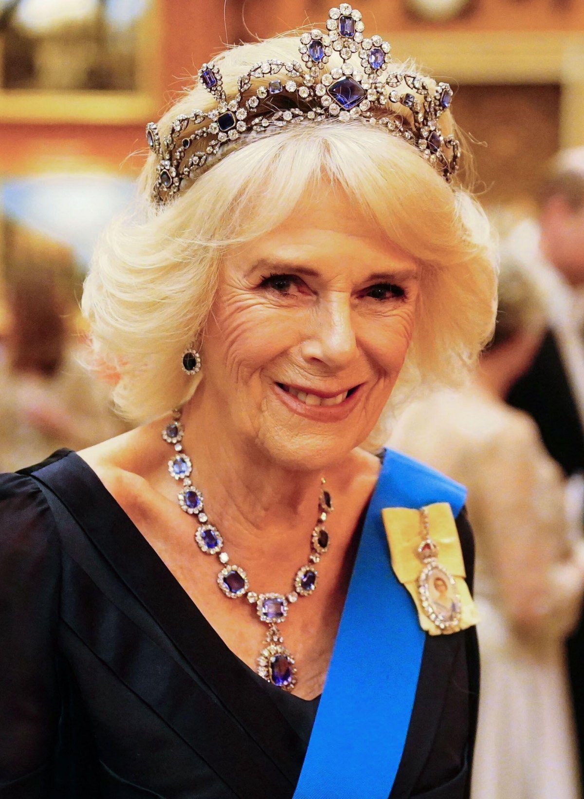 Queen Camilla attends the annual Diplomatic Reception at Buckingham Palace in London on December 6, 2022 (Victoria Jones/PA Images/Alamy)