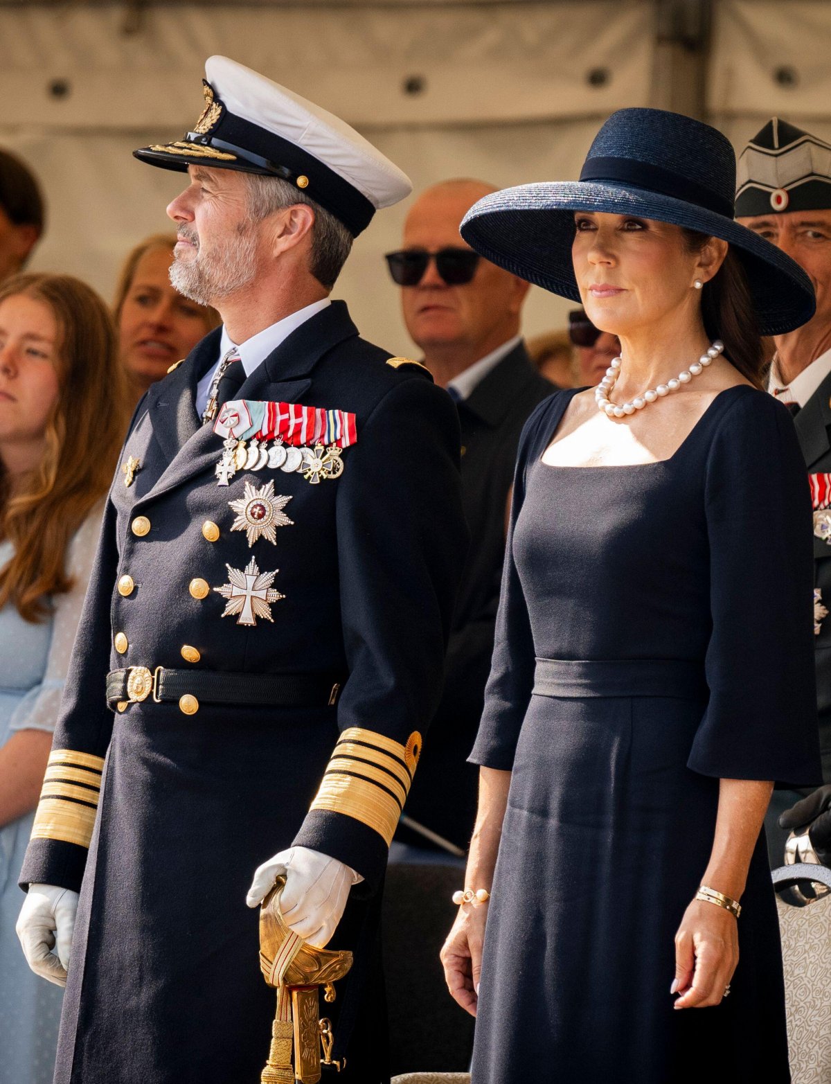 The King and Queen of Denmark attend a memorial ceremony marking the flag day for Denmark's deployed at Kastellet in Copenhagen on September 5, 2024 (Ida Marie Odgaard/Ritzau Scanpix/Alamy)