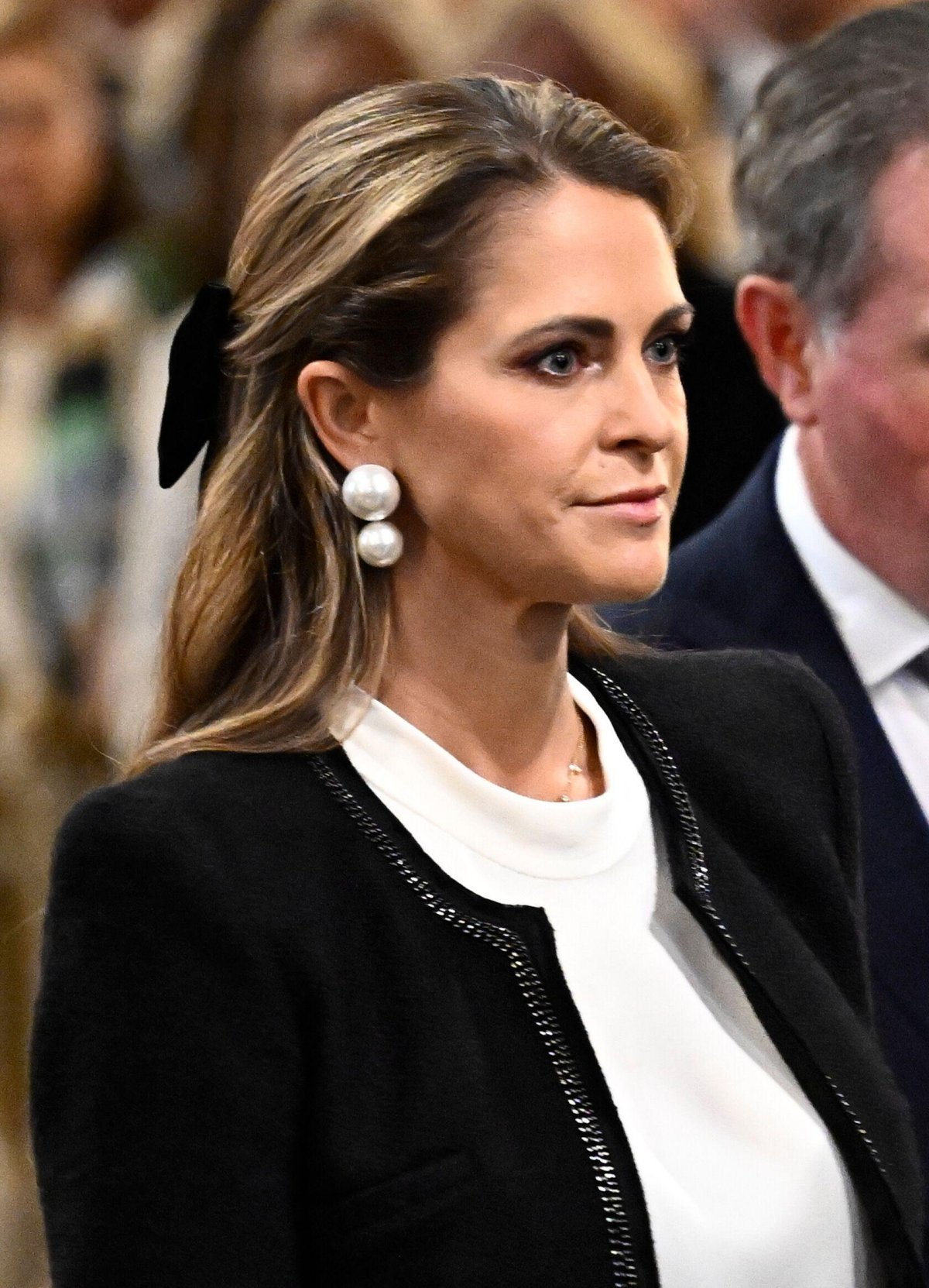 Princess Madeleine of Sweden attends a church service at Stockholm Cathedral ahead of the opening of the Riksdag session in Stockholm on September 10, 2024 (Jonas Ekströmer/TT News Agency/Alamy)