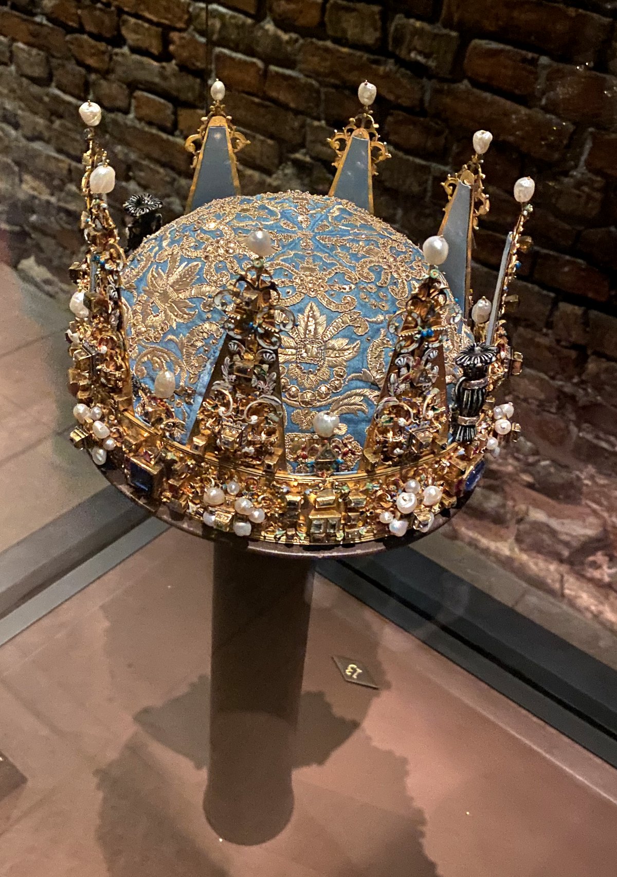 Crown of Crown Prince Karl Gustav of Sweden, ca. 1650, displayed at the Royal Palace in Stockholm, August 2024 (Photo generously shared by Thomas)