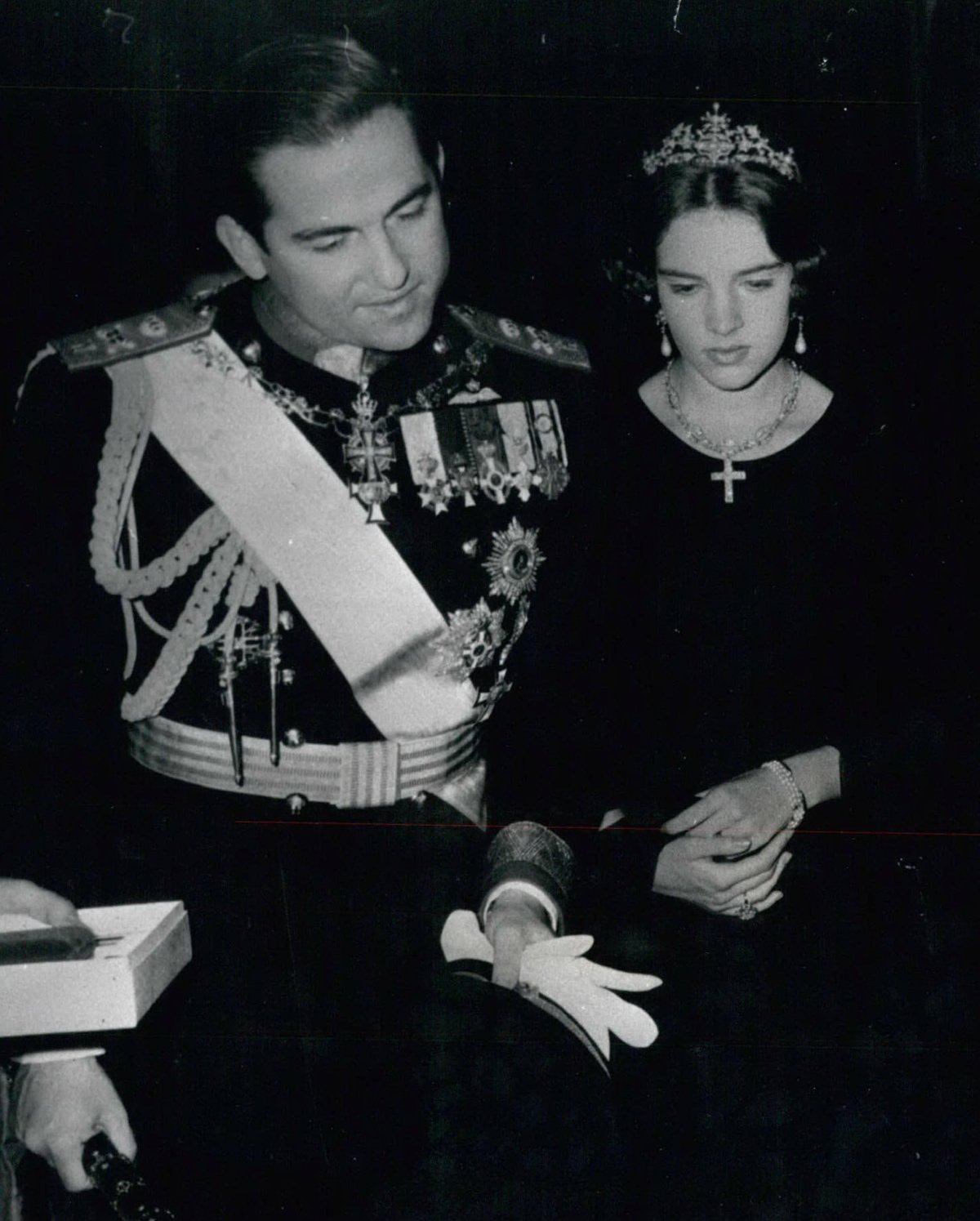King Constantine II and Queen Anne-Marie of the Hellenes visit the Vatican, April 1966 (Keystone Press/Alamy)
