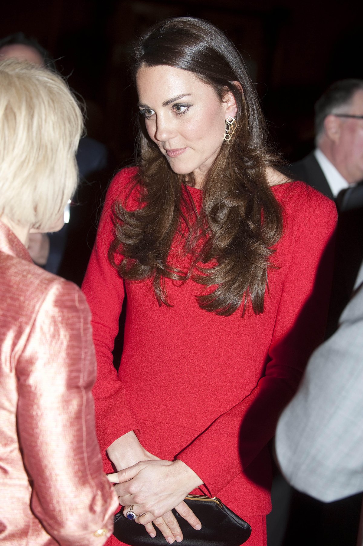 The Duchess of Cambridge attends a reception for the Dramatic Arts at Buckingham Palace in London on February 17, 2014 (David Crump/PA Images/Alamy)