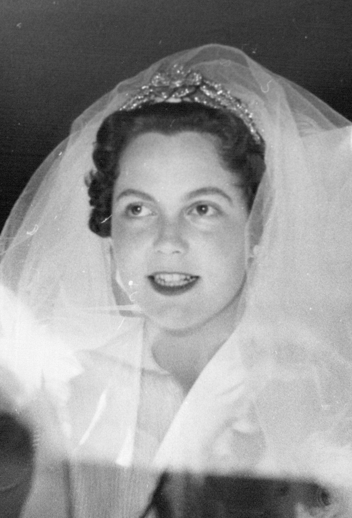 Princess Maria Pia of Savoy is pictured on her wedding day in Cascais on February 12, 1955 (SuperStock/Alamy)