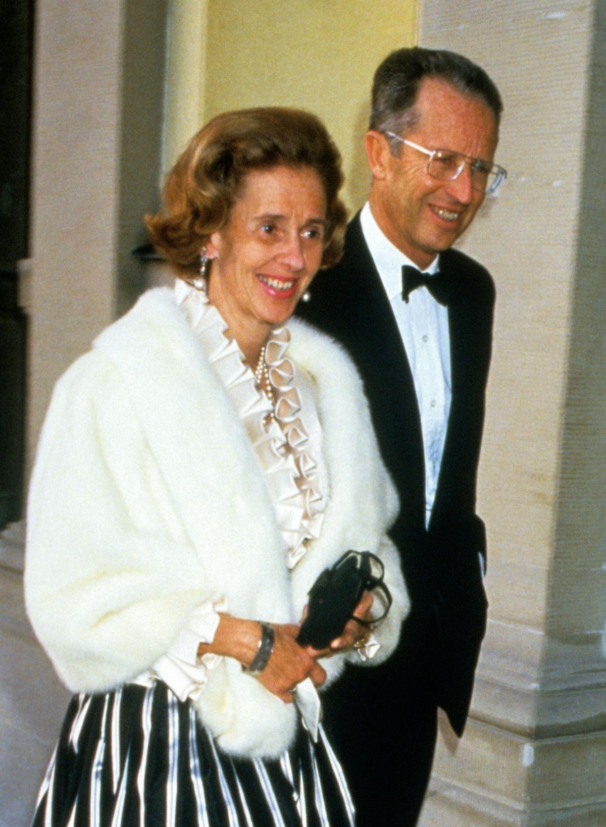 King Baudouin and Queen Fabiola of Belgium attend a gala dinner at Drottningholm Palace in Stockholm in September 1986 (Roger Tillberg/Alamy)