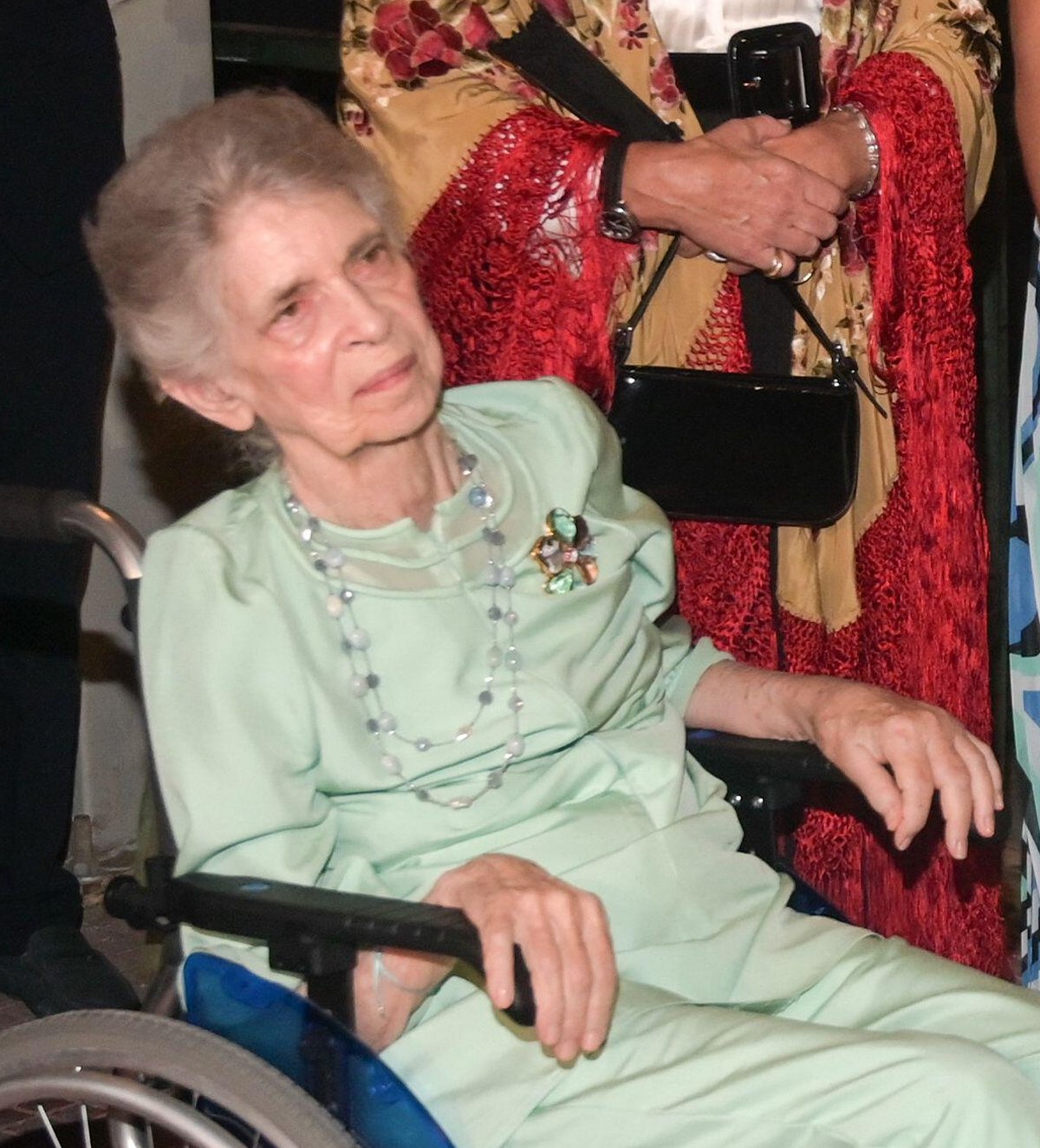 Princess Irene attends a pre-wedding dinner for Princess Theodora and Matthew Kumar at the Byzantine and Christian Museum in Athens on September 27, 2024 (Dimitris Aspiotis/Alamy)