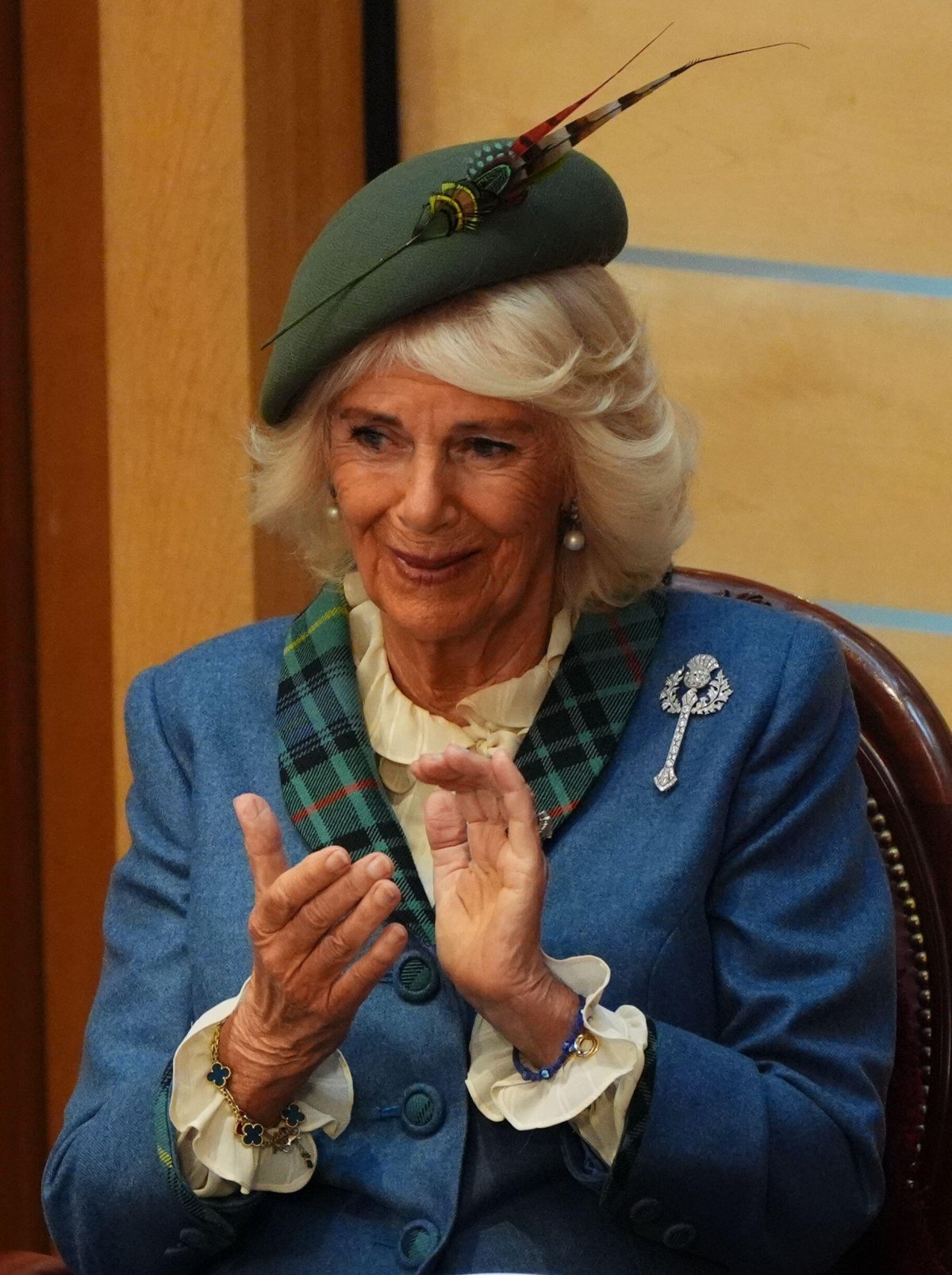 King Charles III and Queen Camilla visit the Scottish Parliament in Edinburgh to celebrate its 25th anniversary on September 28, 2024 (Andrew Milligan/PA Images/Alamy)