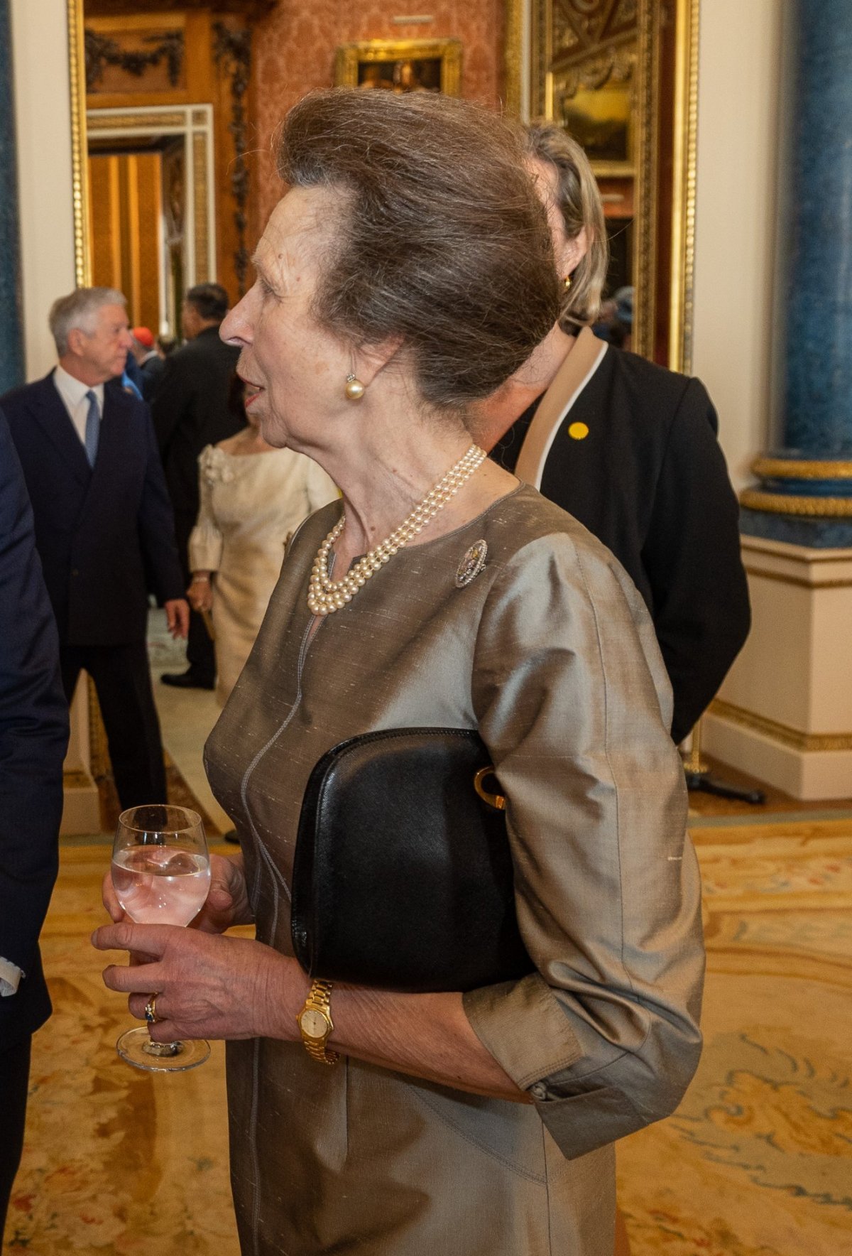 The Princess Royal attends a reception for overseas guests on the night before the coronation at Buckingham Palace on May 5, 2023 (Foreign Commonwealth and Development Office)
