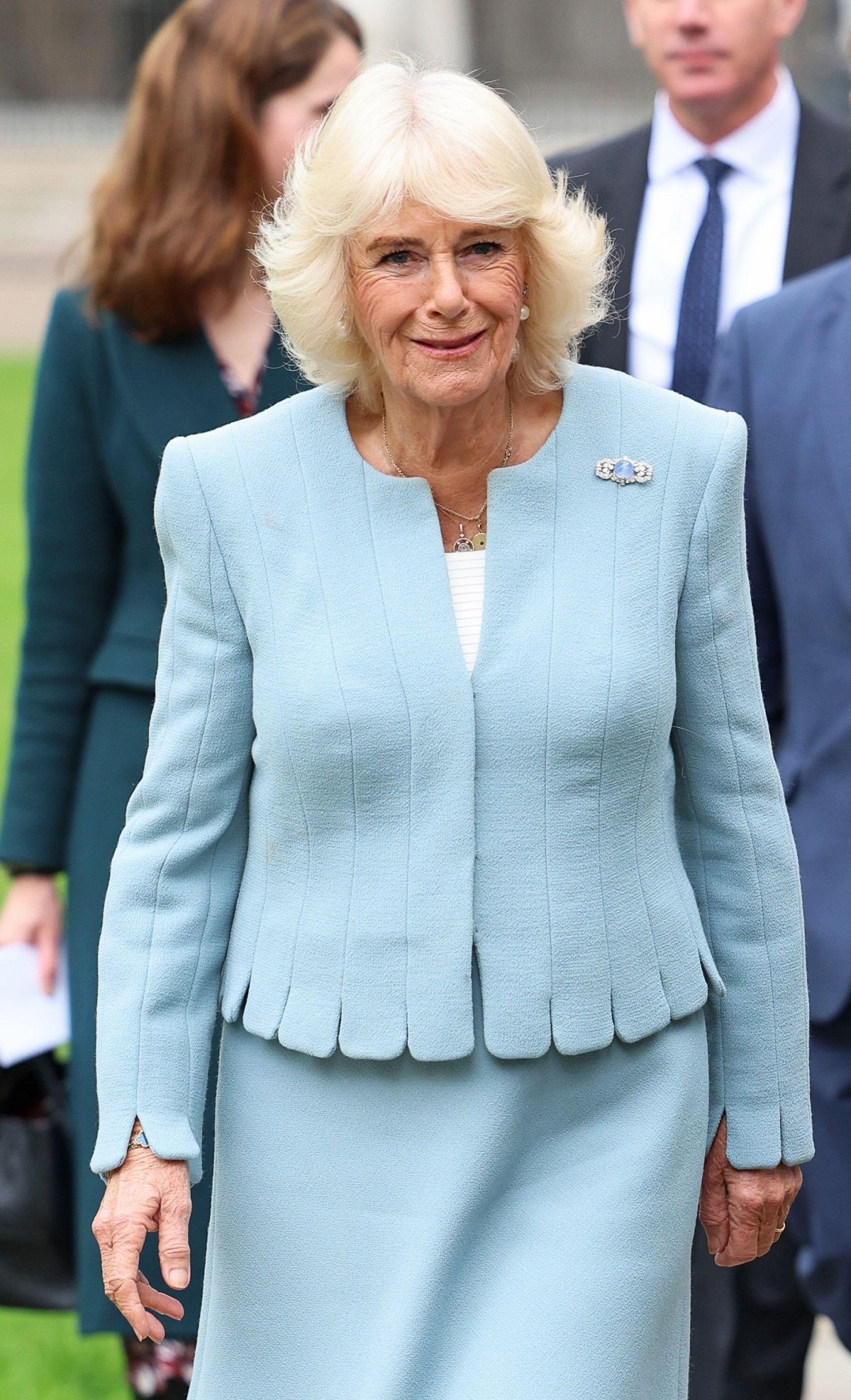 Queen Camilla visits the Westminster Abbey Sacristy Project in London on October 3, 2024 (Chris Jackson/PA Images/Alamy)