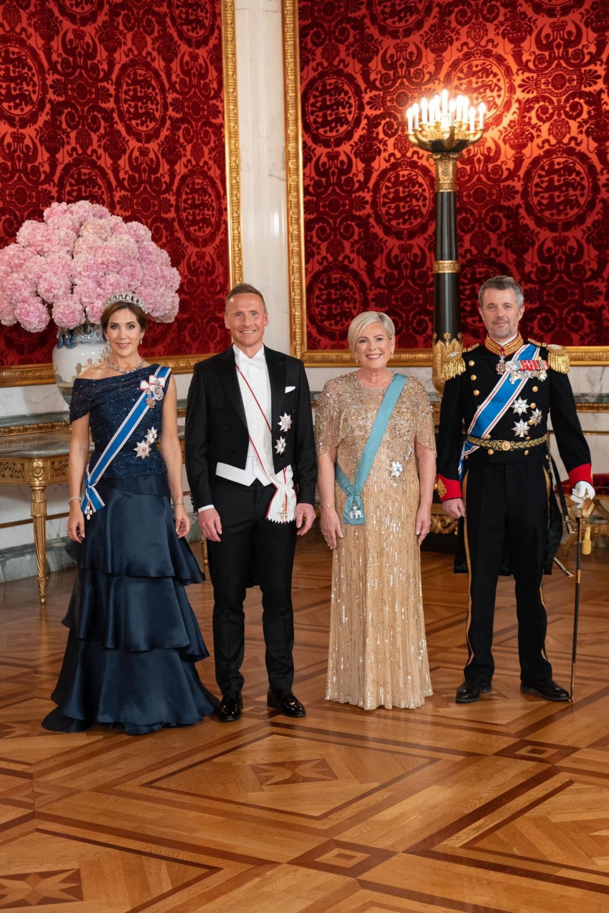 The King and Queen of Denmark host a state banquet in honor of the President of Iceland at Christiansborg Palace in Copenhagen on October 8, 2024 (Kongehuset)
