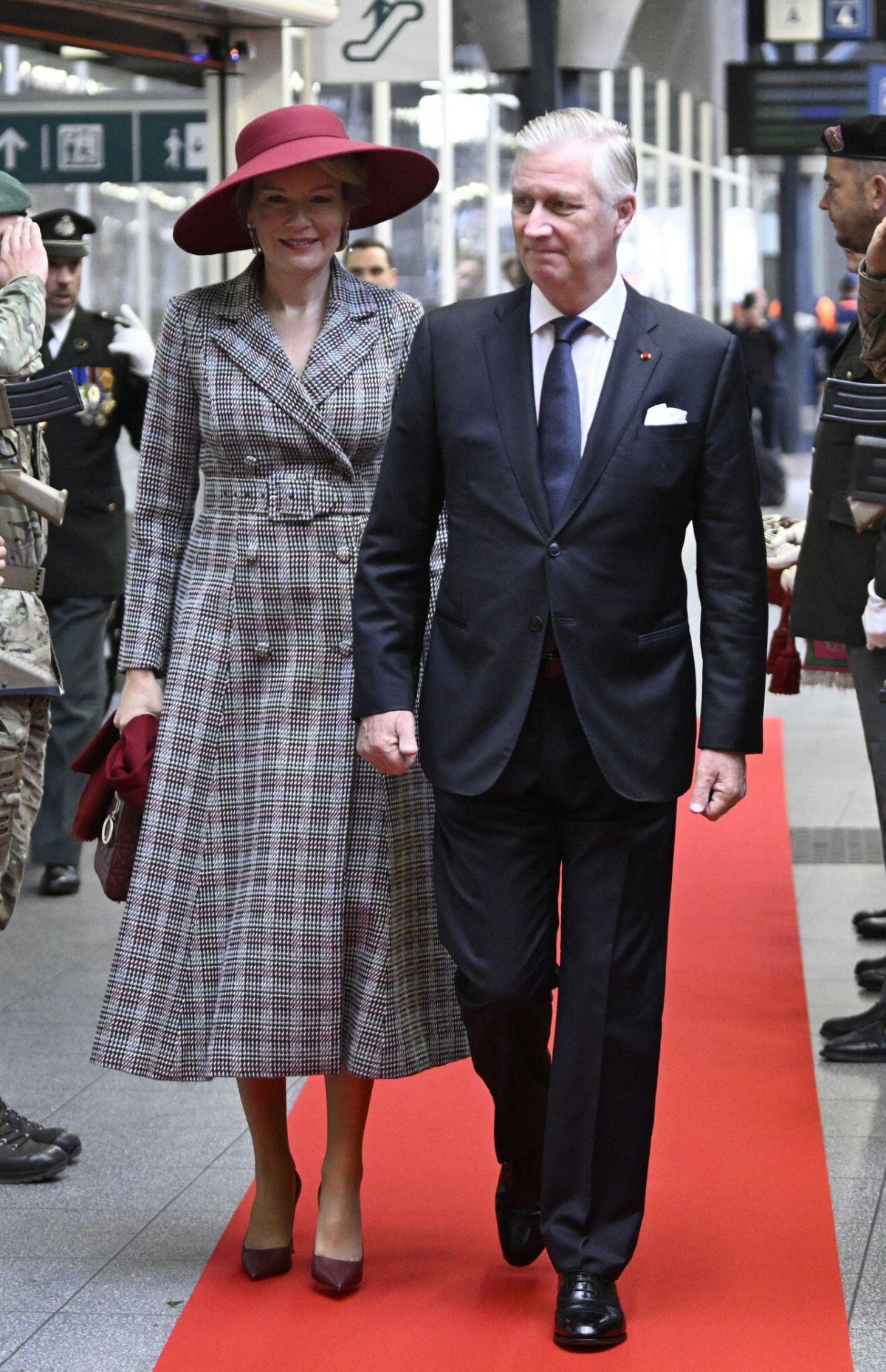 The King and Queen of the Belgians leave Brussels to travel to France for a state visit on October 14, 2024 (DIDIER LEBRUN/Belga News Agency/Alamy)
