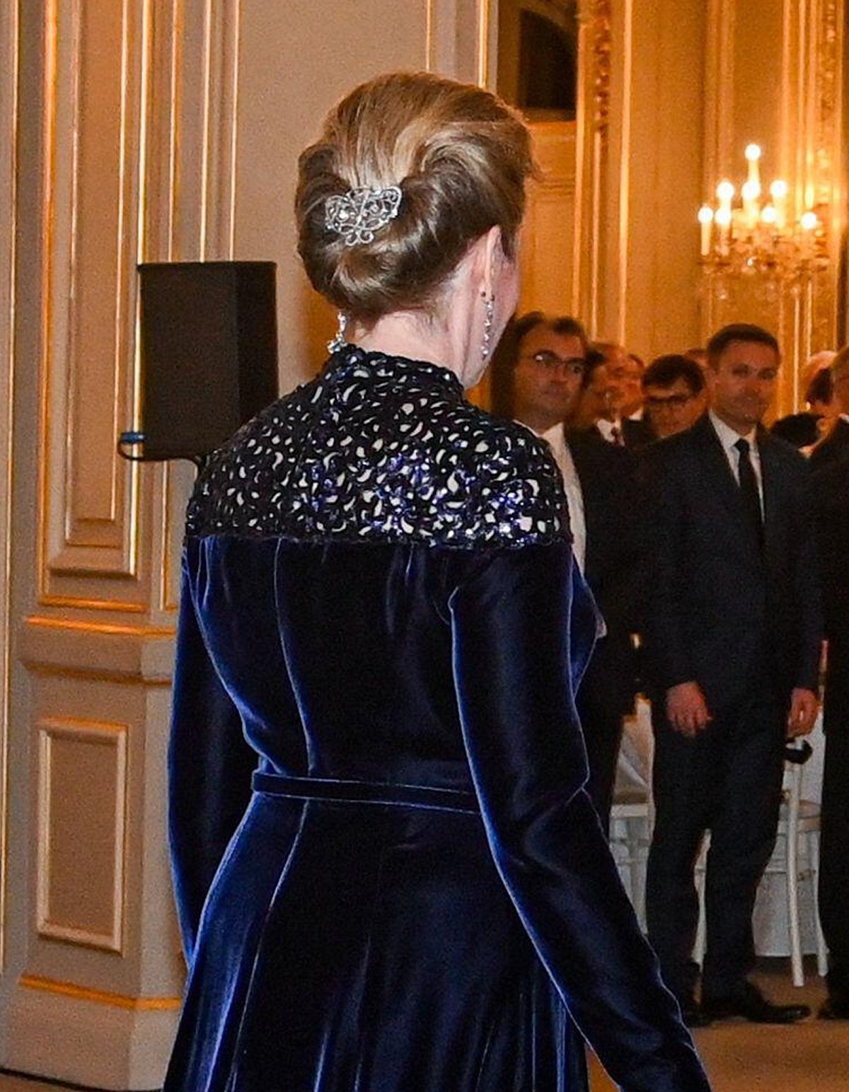 The King and Queen of the Belgians attend a state dinner hosted by President and Mrs. Macron at the Elysee Palace in Paris on October 14, 2024 (FREDERIC ANDRIEU/Belga News Agency/Alamy)