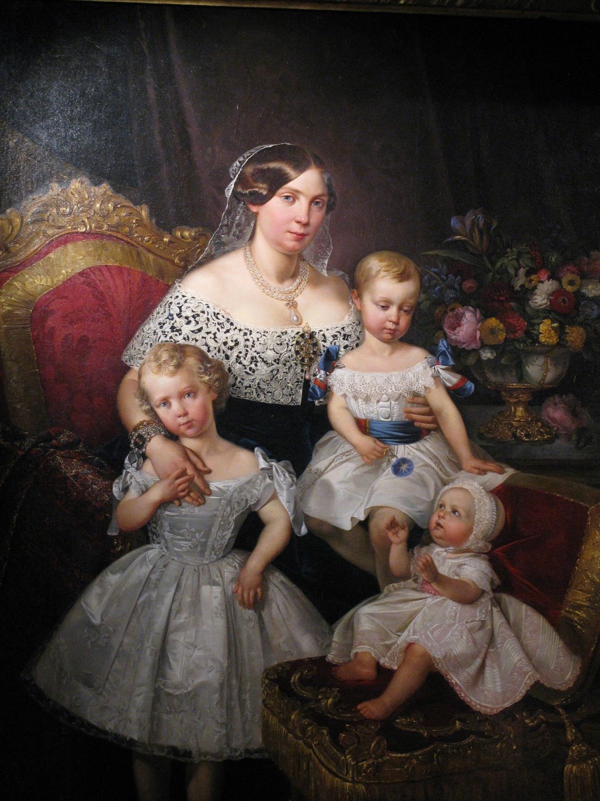Raffi Prosper's portrait of the Duchess of Parma with her children, 1849 (Château de Chambord)