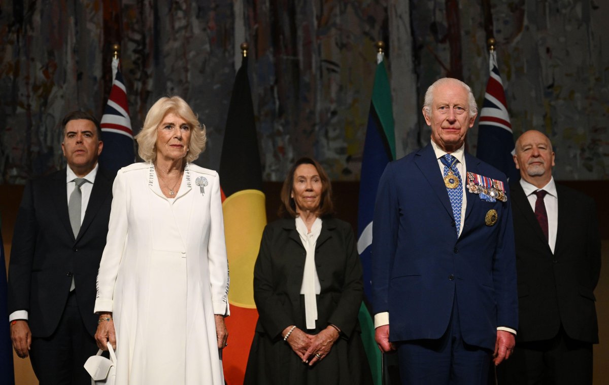 King Charles III and Queen Camilla are pictured at Parliament House in Canberra on October 21, 2024 (Victoria Jones/PA Images/Alamy)