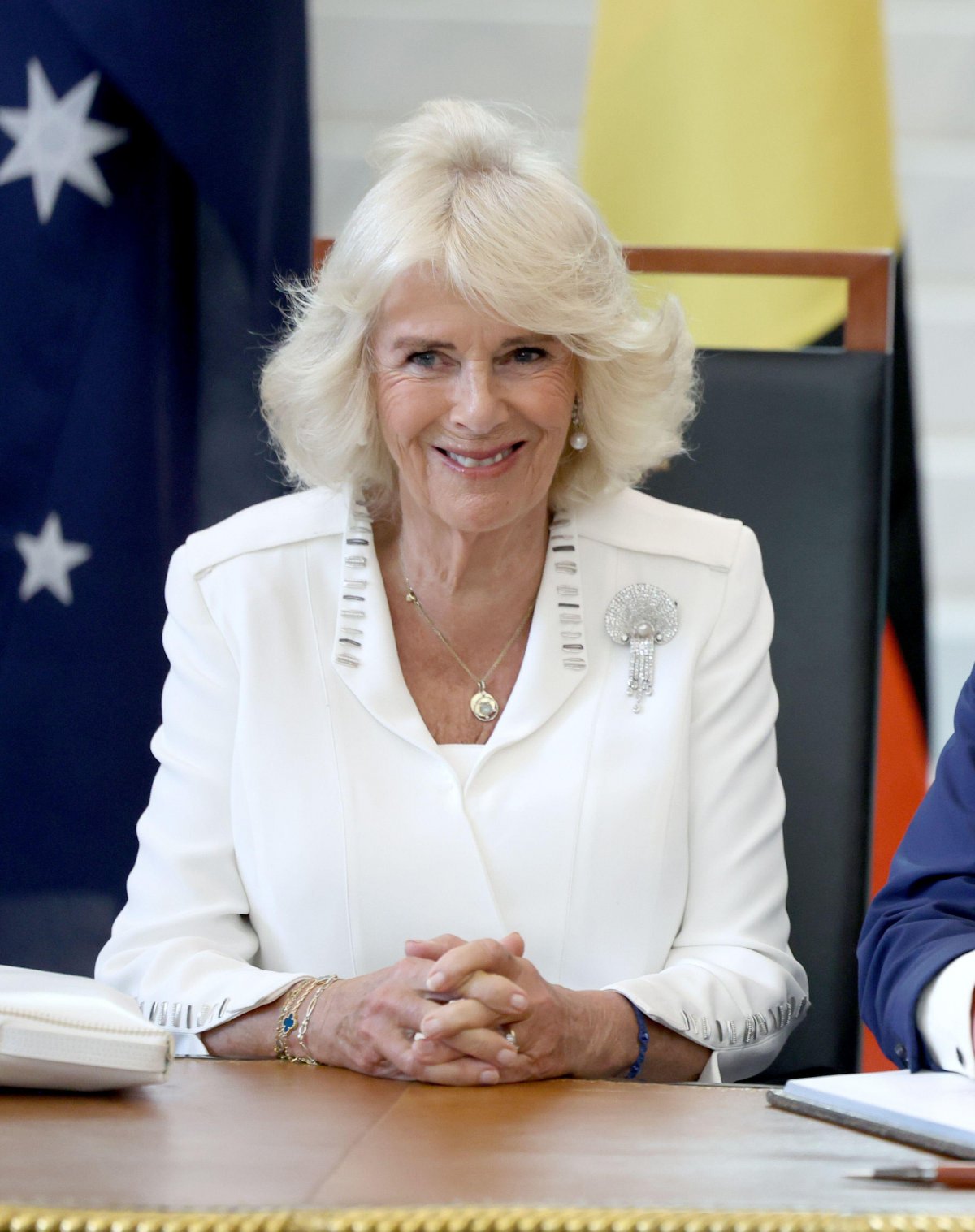 Queen Camilla is pictured at Parliament House in Canberra on October 21, 2024 (Chris Jackson/PA Images/Alamy)