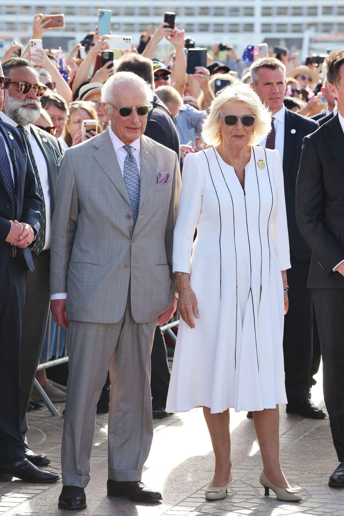 King Charles III and Queen Camilla visit Sydney Opera House to mark its 50th anniversary on October 22, 2024 (Chris Jackson/PA Images/Alamy)