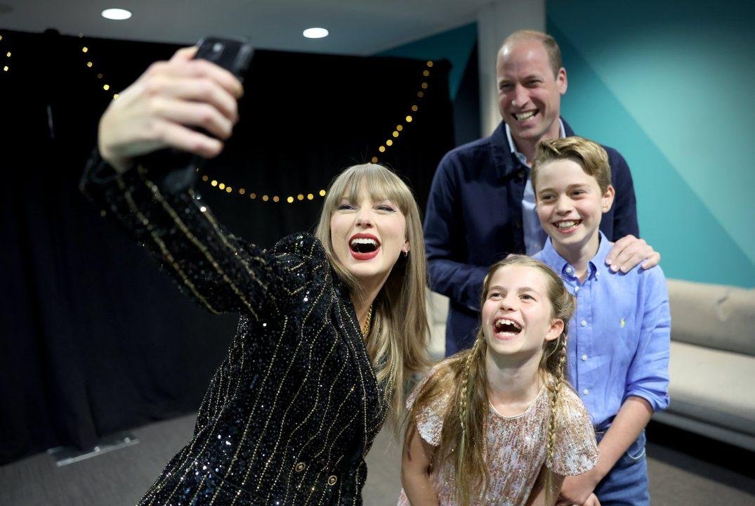 The Prince of Wales, Prince George, and Princess Charlotte, meet Taylor Swift at Wembley Stadium in London on June 21, 2024 (Kensington Palace)