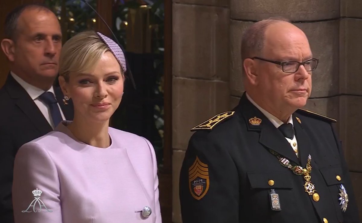The Prince and Princess of Monaco attend a National Day mass at the Cathedral of Monaco on November 19, 2024 (Palais Princier de Monaco)