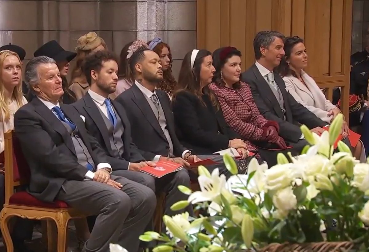 Members of the family of the late Princess Antoinette, Baroness de Massy attend a National Day mass at the Cathedral of Monaco on November 19, 2024 (Palais Princier de Monaco)