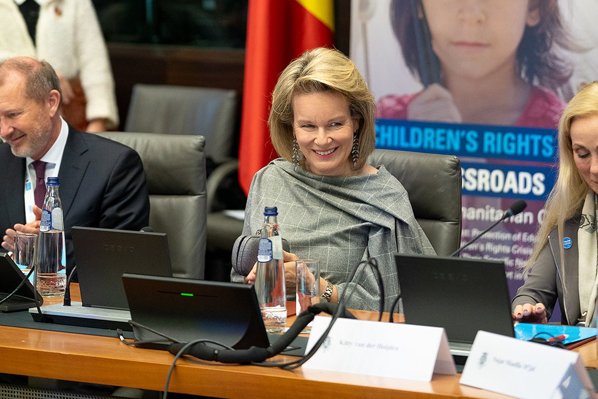 The Queen of the Belgians attends an international conference in Brussels marking the 35th anniversary of the International Convention on the Rights of the Child on November 22, 2024 (Belgian Royal Palace)