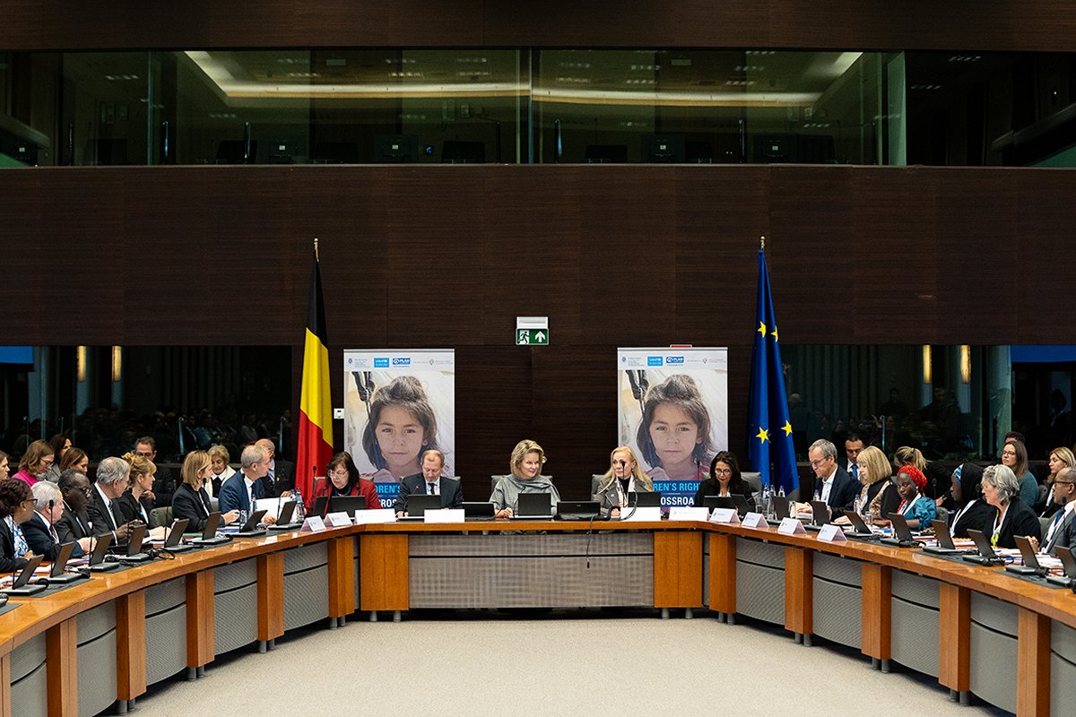 The Queen of the Belgians attends an international conference in Brussels marking the 35th anniversary of the International Convention on the Rights of the Child on November 22, 2024 (Belgian Royal Palace)