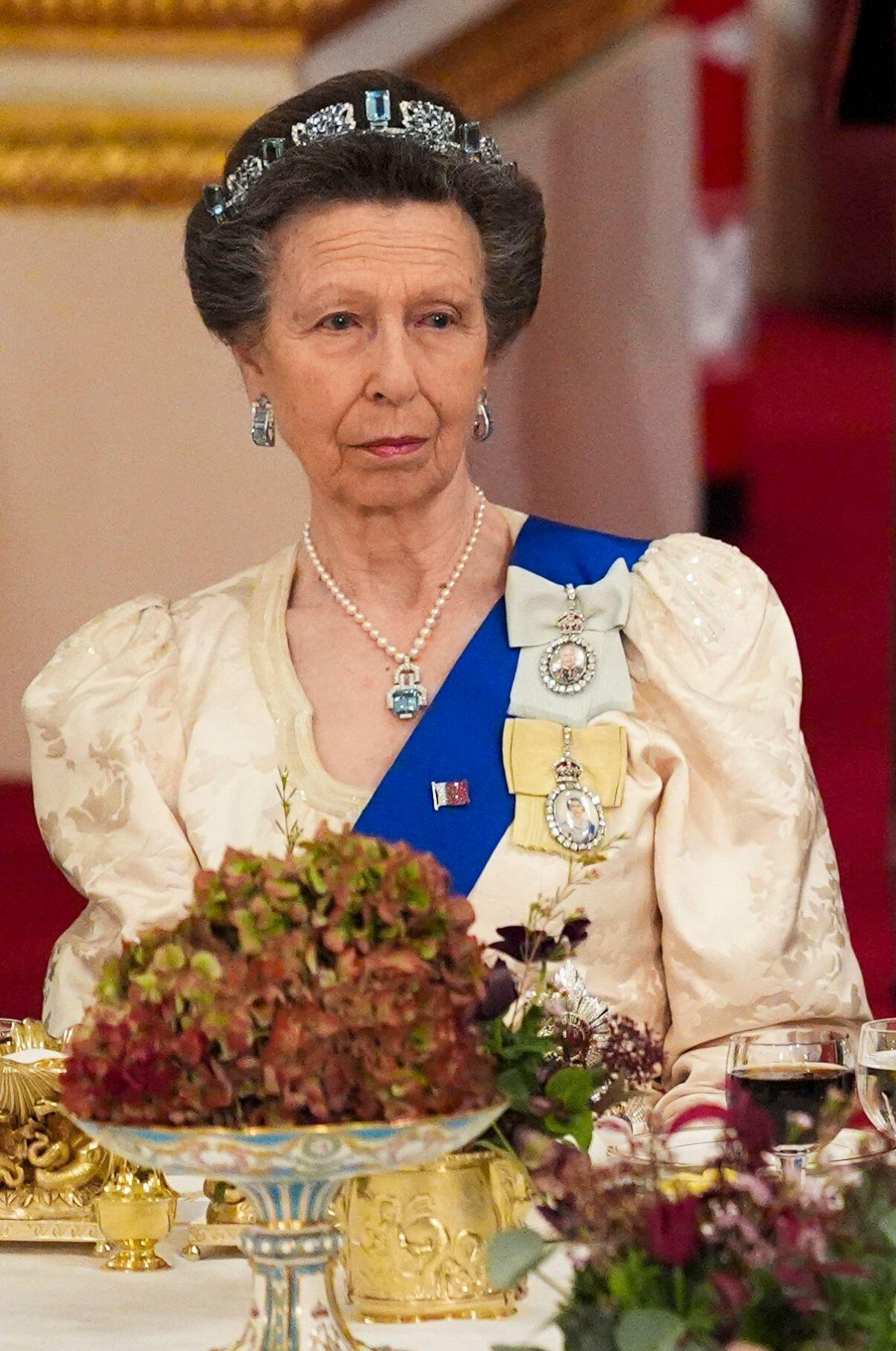 The Princess Royal attends the Qatari state banquet at Buckingham Palace on December 3, 2024 ( Jordan Pettitt/PA Images/Alamy)