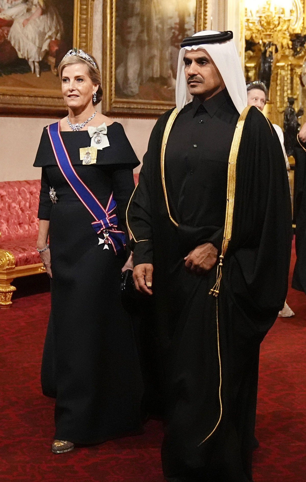 The Duchess of Edinburgh attends the Qatari state banquet at Buckingham Palace on December 3, 2024 (Aaron Chown/PA Images/Alamy)
