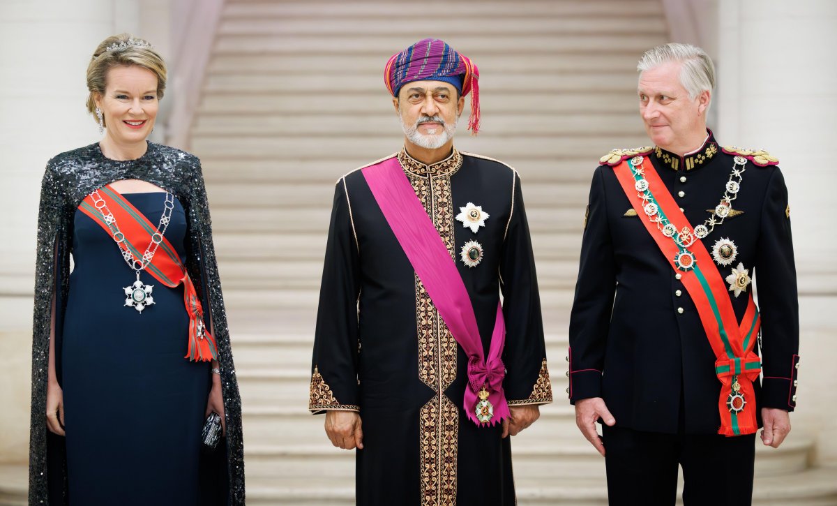 The King and Queen of the Belgians host a state banquet for the Sultan of Oman at the Palace of Laeken on December 3, 2024 (BENOIT DOPPAGNE/Belga News Agency/Alamy)