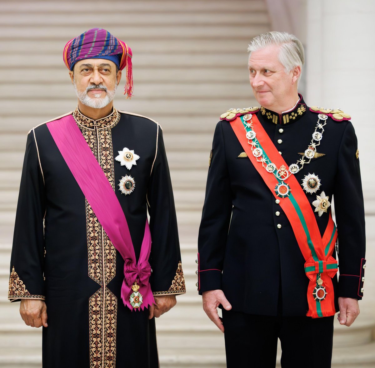 The King and Queen of the Belgians host a state banquet for the Sultan of Oman at the Palace of Laeken on December 3, 2024 (BENOIT DOPPAGNE/Belga News Agency/Alamy)