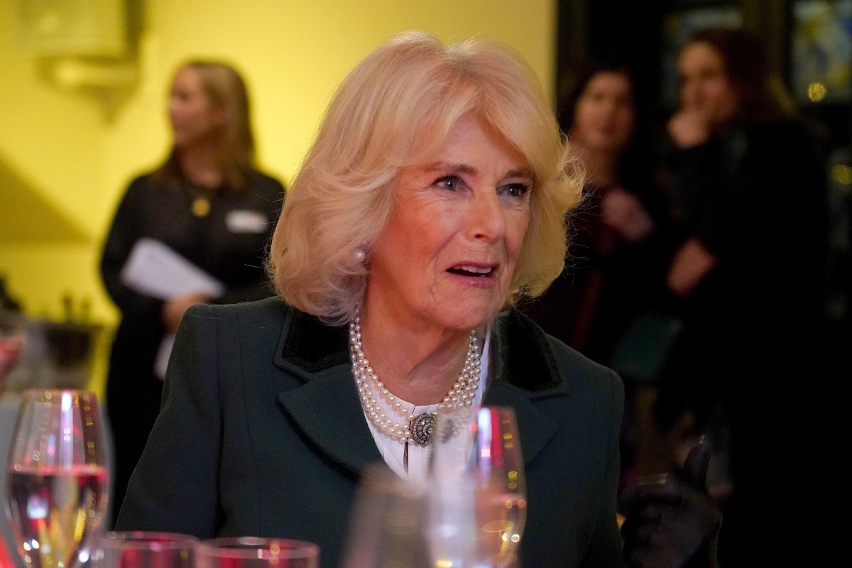 Queen Camilla attends a "Festive Spread" Christmas lunch at The Amadeus in London on December 11, 2024 (Alberto Pezzali/PA Images/Alamy)