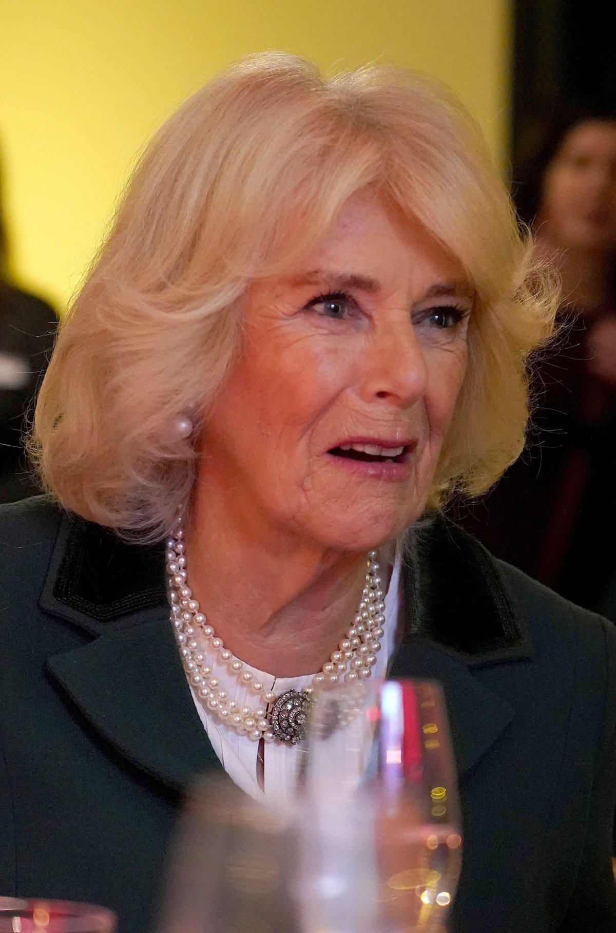 Queen Camilla attends a "Festive Spread" Christmas lunch at The Amadeus in London on December 11, 2024 (Alberto Pezzali/PA Images/Alamy)