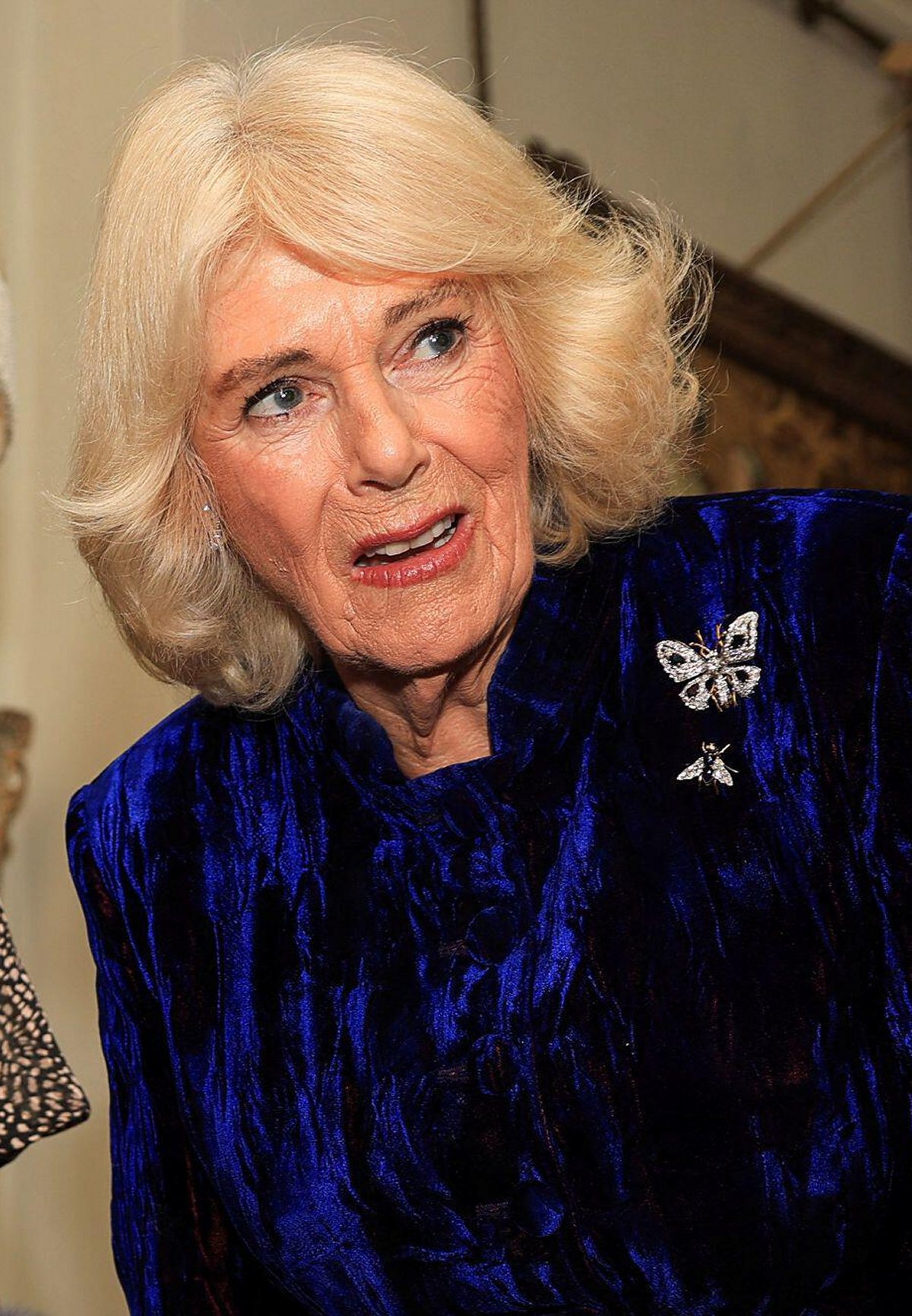 Queen Camilla hosts a Christmas party at Clarence House in London for parents and children supported by Helen & Douglas House and Roald Dahl's Marvellous Children's Charity on December 12, 2024 (Mina Kim/PA Images/Alamy)