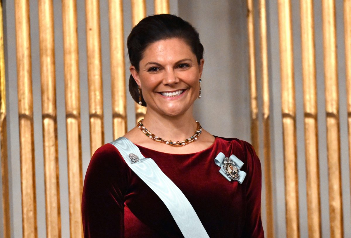 Crown Princess Victoria of Sweden attends the Swedish Academy's annual Grand Ceremony at the Old Stock Exchange Building in Stockholm on December 20, 2024 (Pontus Lundahl/TT News Agency/Alamy)