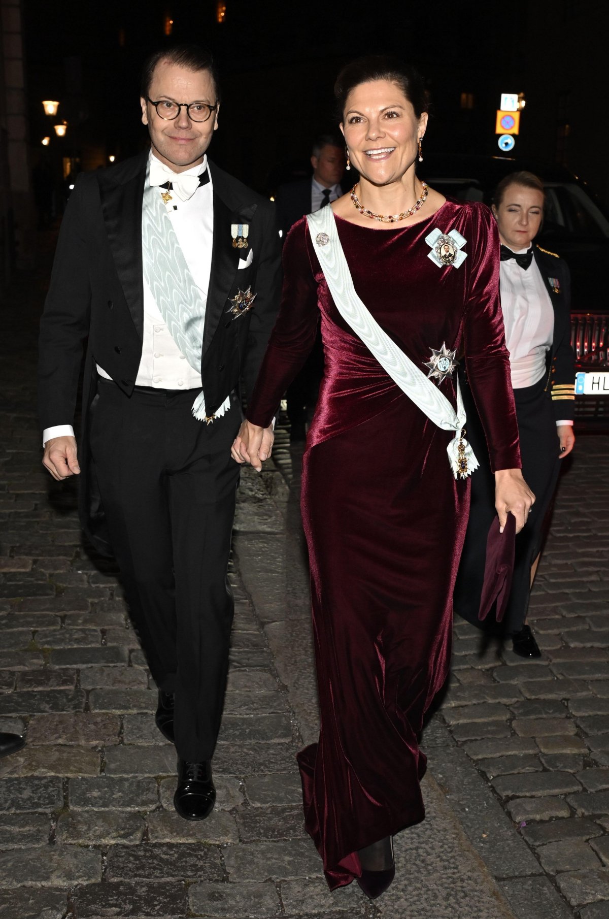 Crown Princess Victoria and Prince Daniel of Sweden attend the Swedish Academy's annual Grand Ceremony at the Old Stock Exchange Building in Stockholm on December 20, 2024 (Anders Wiklund/TT News Agency/Alamy)