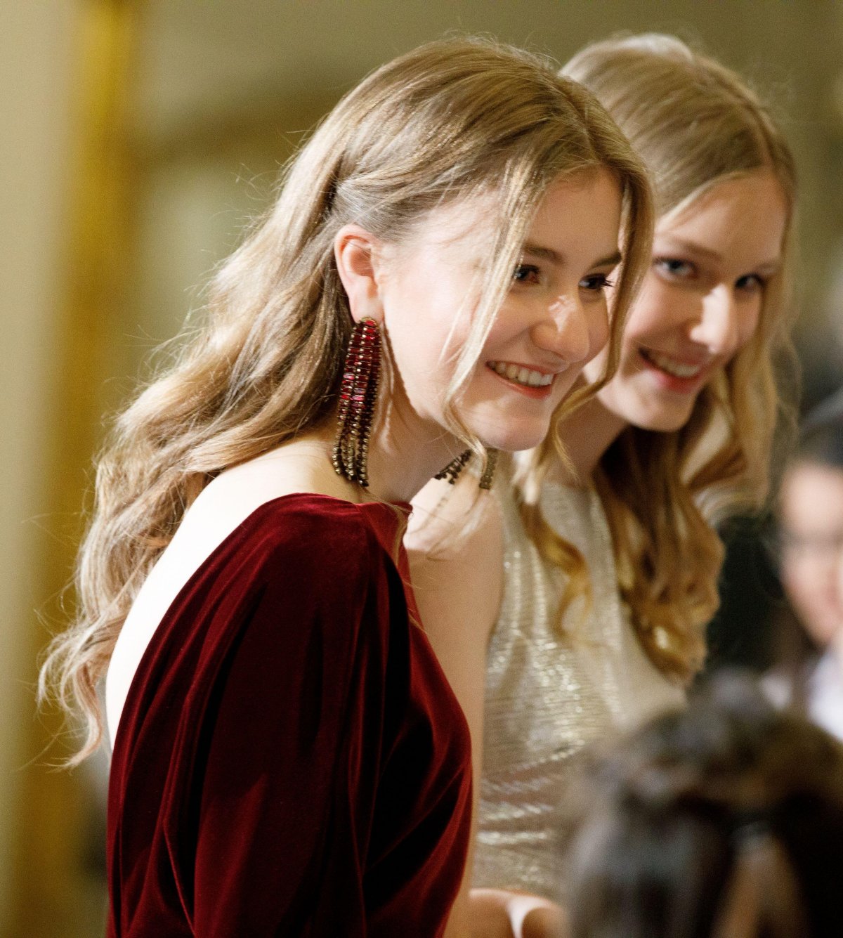The King and Queen of the Belgians, with the Duchess of Brabant and Princess Eleonore, attend the annual Christmas concert at the Royal Palace in Brussels on December 18, 2024 (HATIM KAGHAT/Belga News Agency/Alamy)