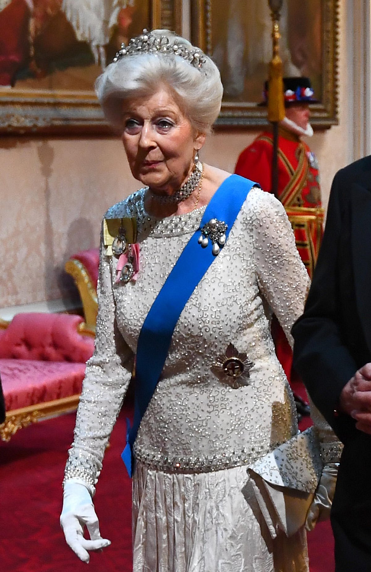 Princess Alexandra, the Hon. Lady Ogilvy attends the American state banquet at Buckingham Palace in London on June 3, 2019 (Victoria Jones/PA Images/Alamy)