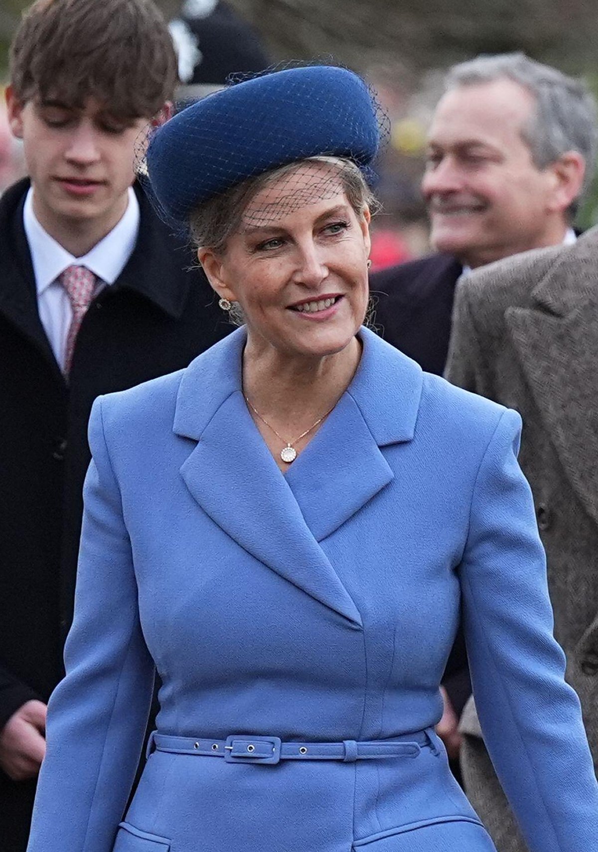 The Duchess of Edinburgh attends a Christmas church service at St. Mary Magdalene near the Sandringham estate on December 25, 2024 (Aaron Chown/PA Images/Alamy)
