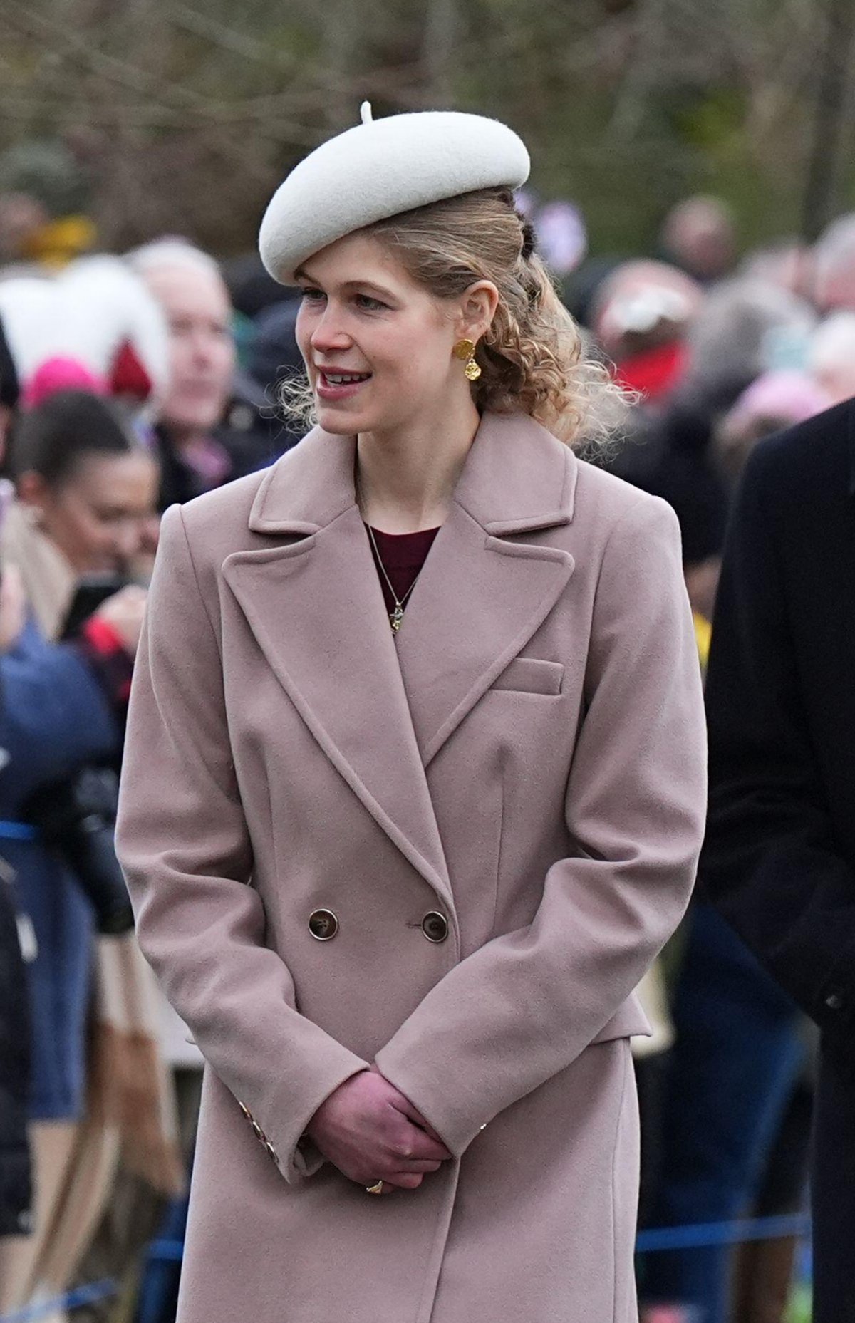Lady Louise Windsor attends a Christmas church service at St. Mary Magdalene near the Sandringham estate on December 25, 2024 (Aaron Chown/PA Images/Alamy)