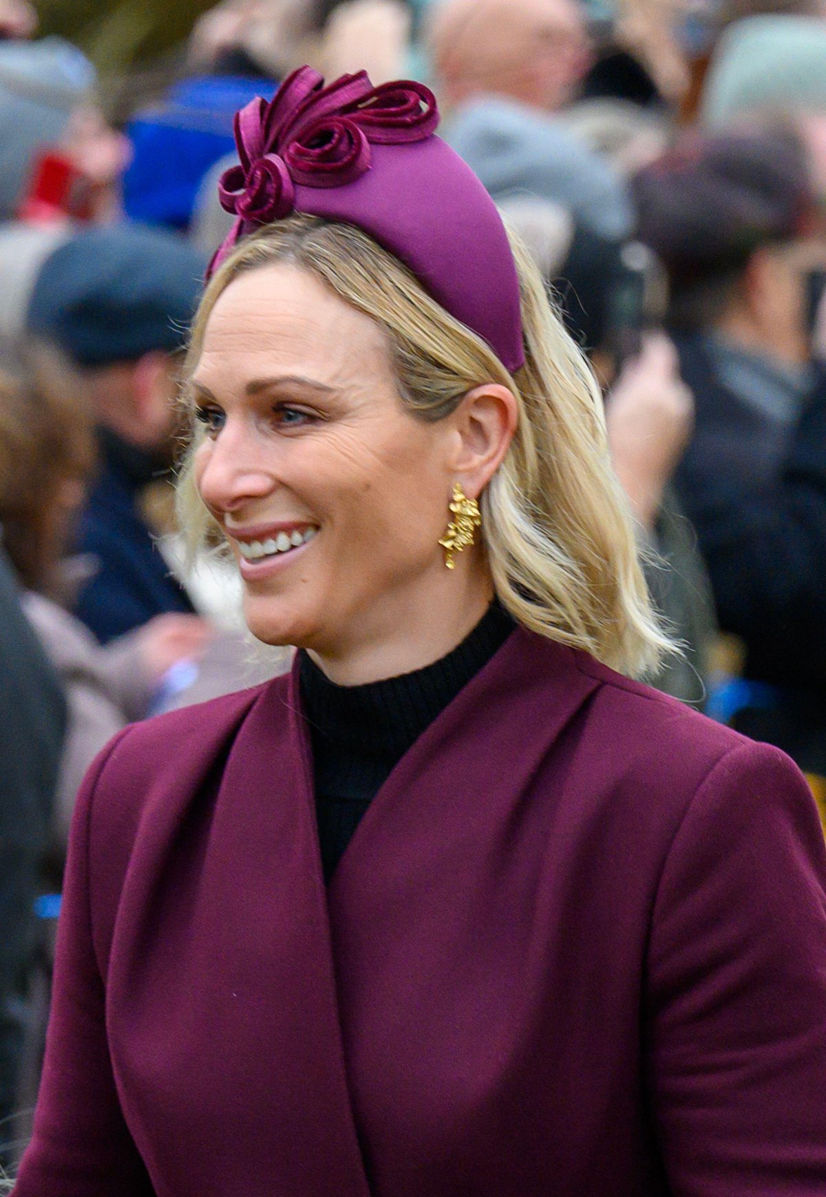 Zara Tindall attends a Christmas church service at St. Mary Magdalene near the Sandringham estate on December 25, 2024 (Martin J. Palmer/Alamy)