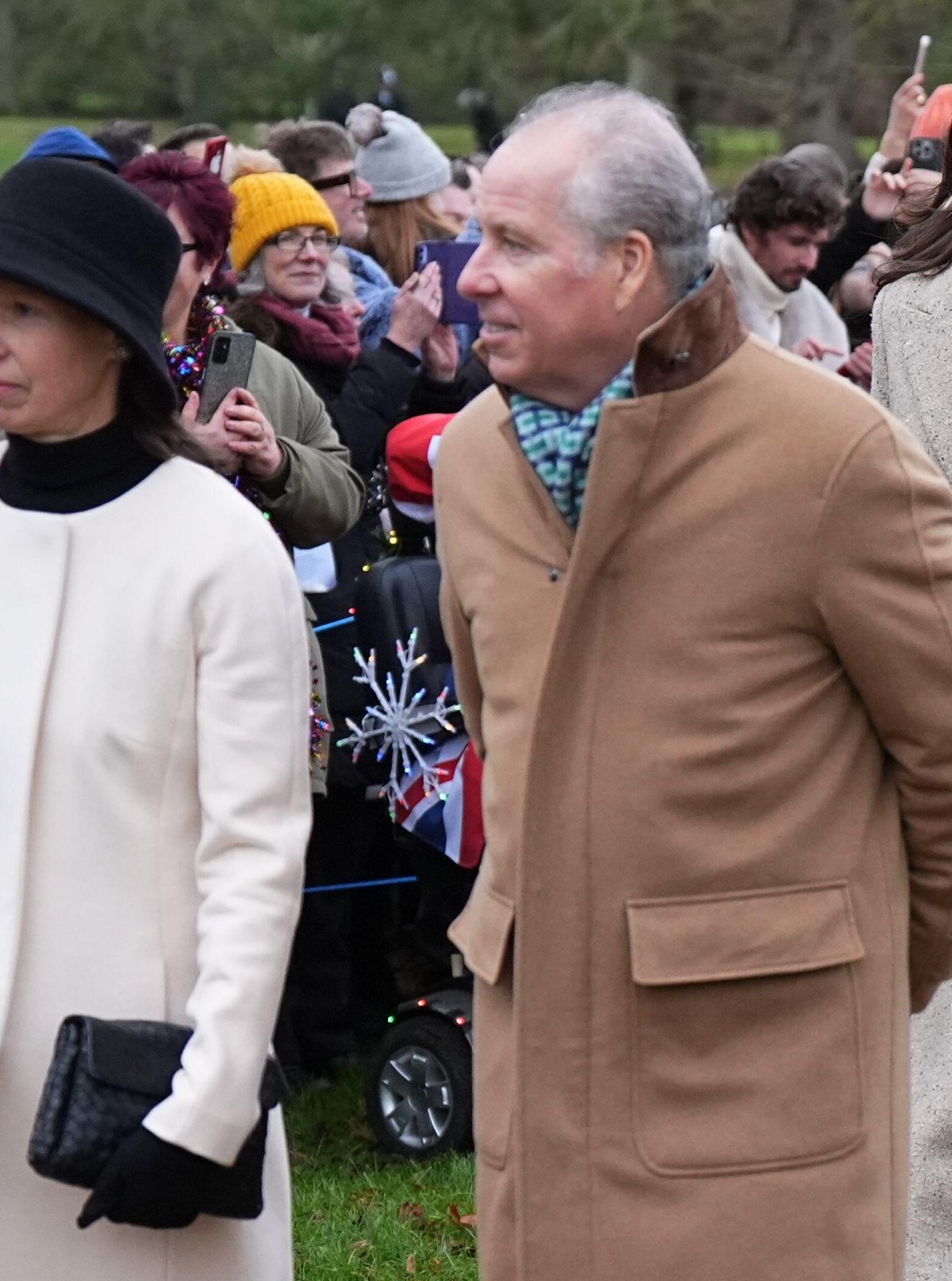 Lady Sarah Chatto and the Earl of Snowdon attend a Christmas church service at St. Mary Magdalene near the Sandringham estate on December 25, 2024 (Aaron Chown/PA Images/Alamy)
