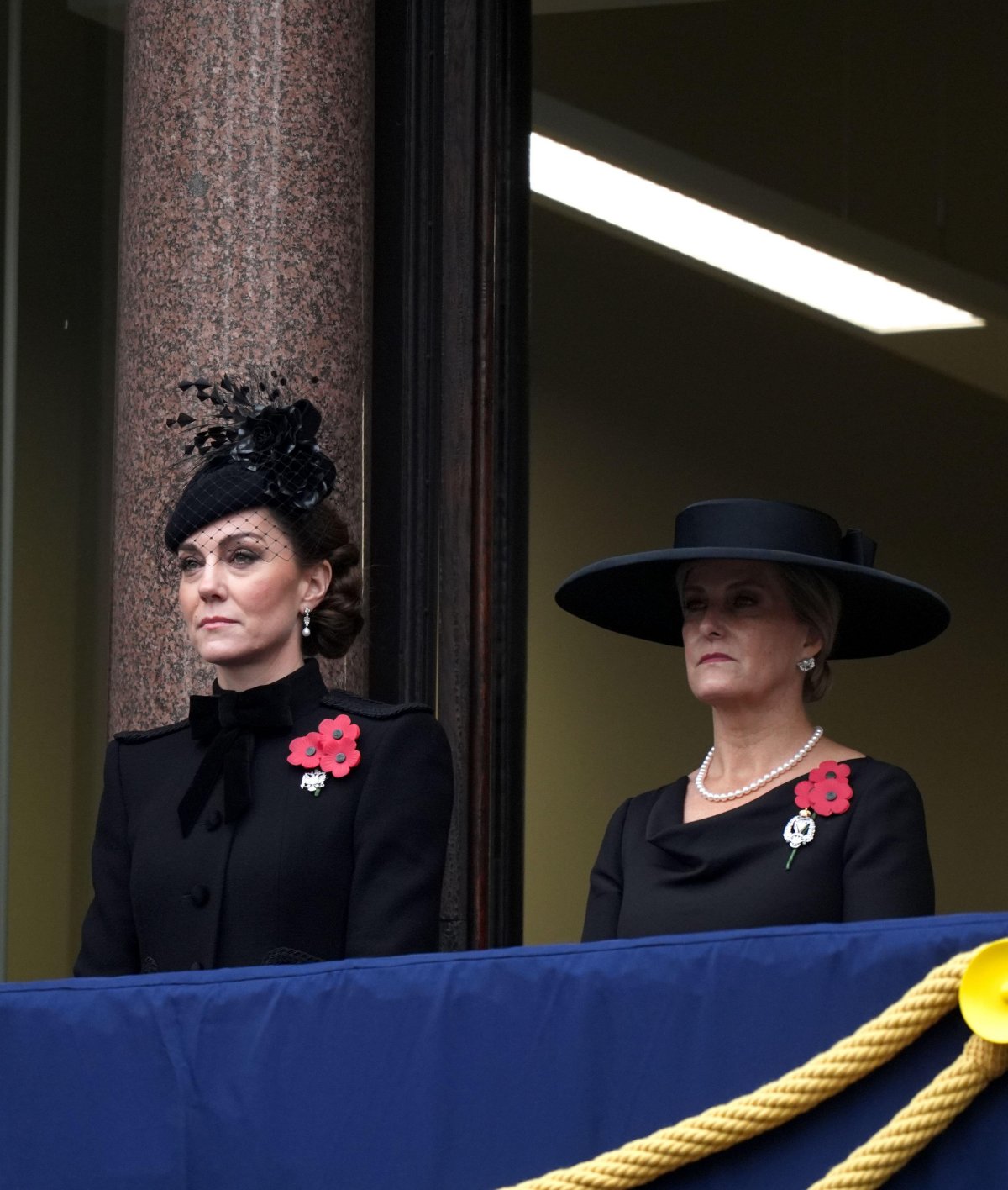 The Princess of Wales and the Duchess of Edinburgh are pictured during the ceremony at the Cenotaph on Remembrance Sunday in London on November 10, 2024 (Jordan Pettitt/PA Images/Alamy)