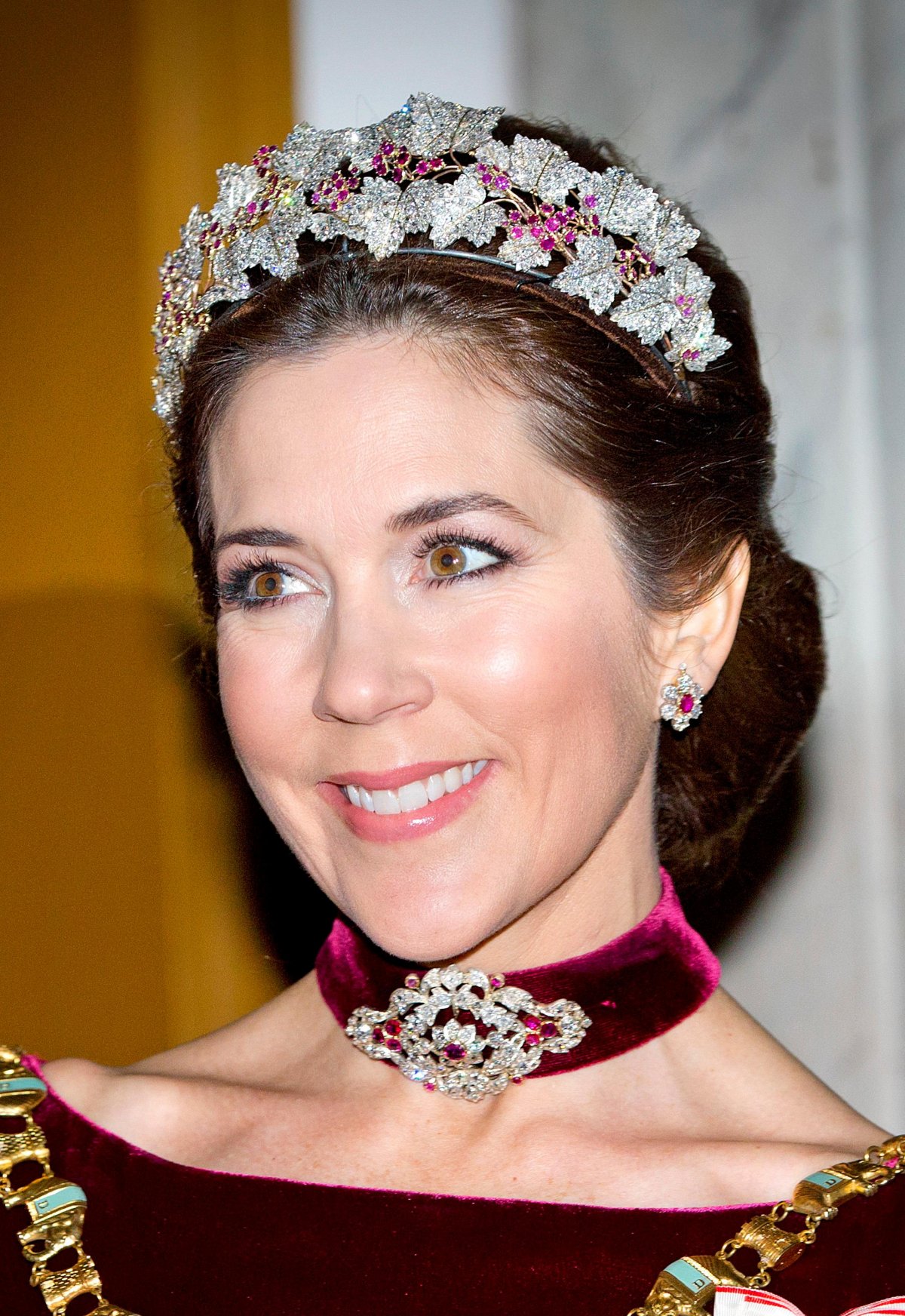 Crown Princess Mary of Denmark attends the New Year’s Levee at Amalienborg in Copenhagen on January 1, 2014 (Patrick van Katwijk/DPA Picture Alliance/Alamy)