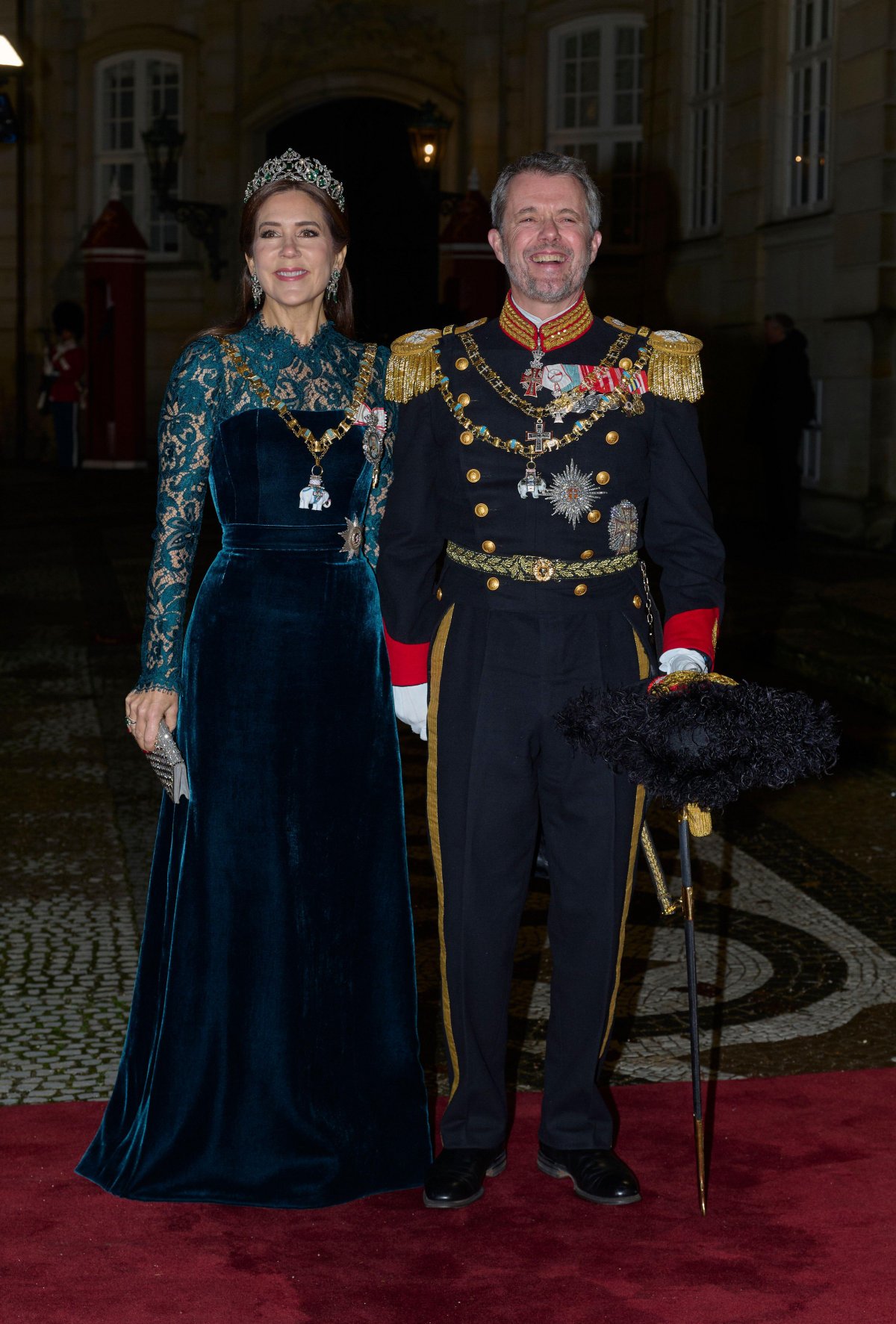 The King and Queen of Denmark host a New Year's Levee at Amalienborg Palace in Copenhagen on January 1, 2025 (Stefan Lindblom/TT News Agency/Alamy)
