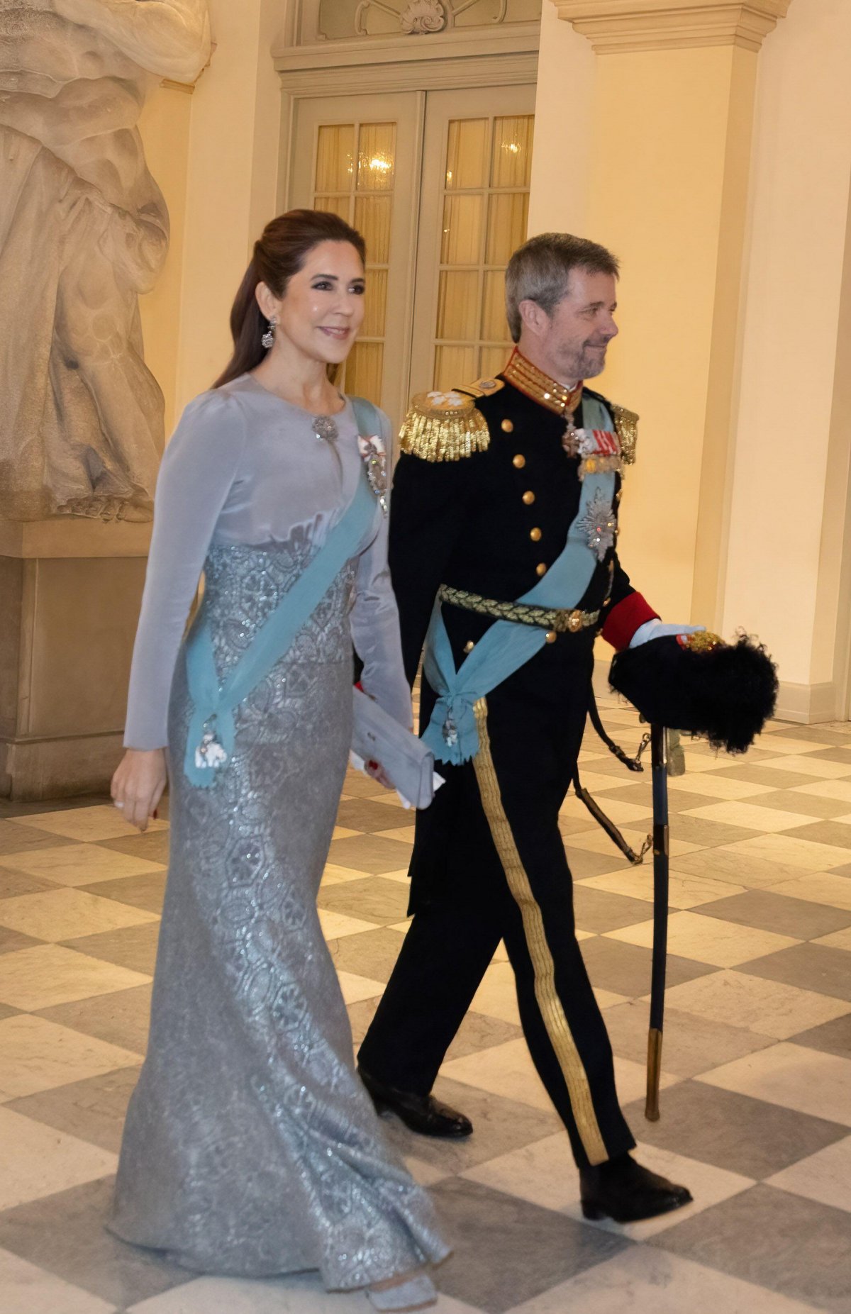 The King and Queen of Denmark attend a New Year reception at at Christiansborg Palace in Copenhagen on January 7, 2025 (Kristian Tuxen Ladegaard Berg/Sipa USA/Alamy)