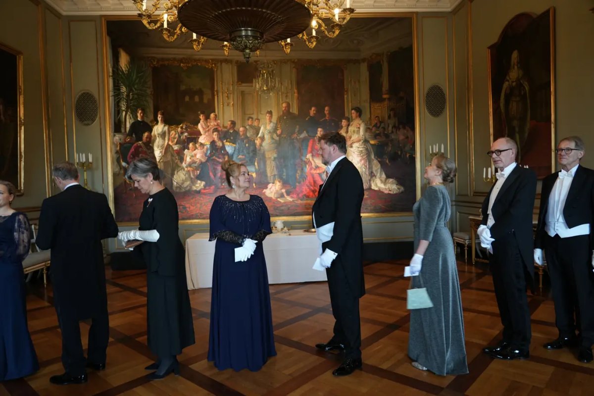 Guests attend a New Year reception at Christiansborg Palace in Copenhagen on January 7, 2025 (Kongehuset)