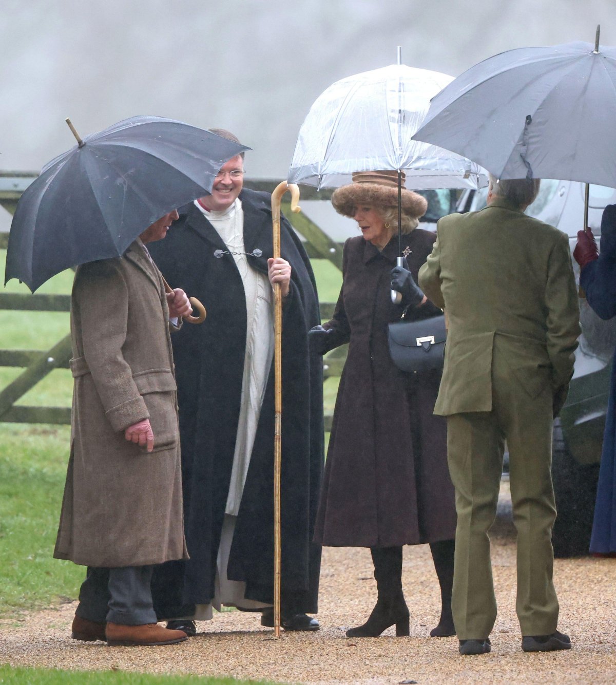 The King and Queen of the United Kingdom attend a Sunday church service at St. Mary Magdalene near the Sandringham estate on January 5, 2025 (Paul Marriott/PA Images/Alamy)